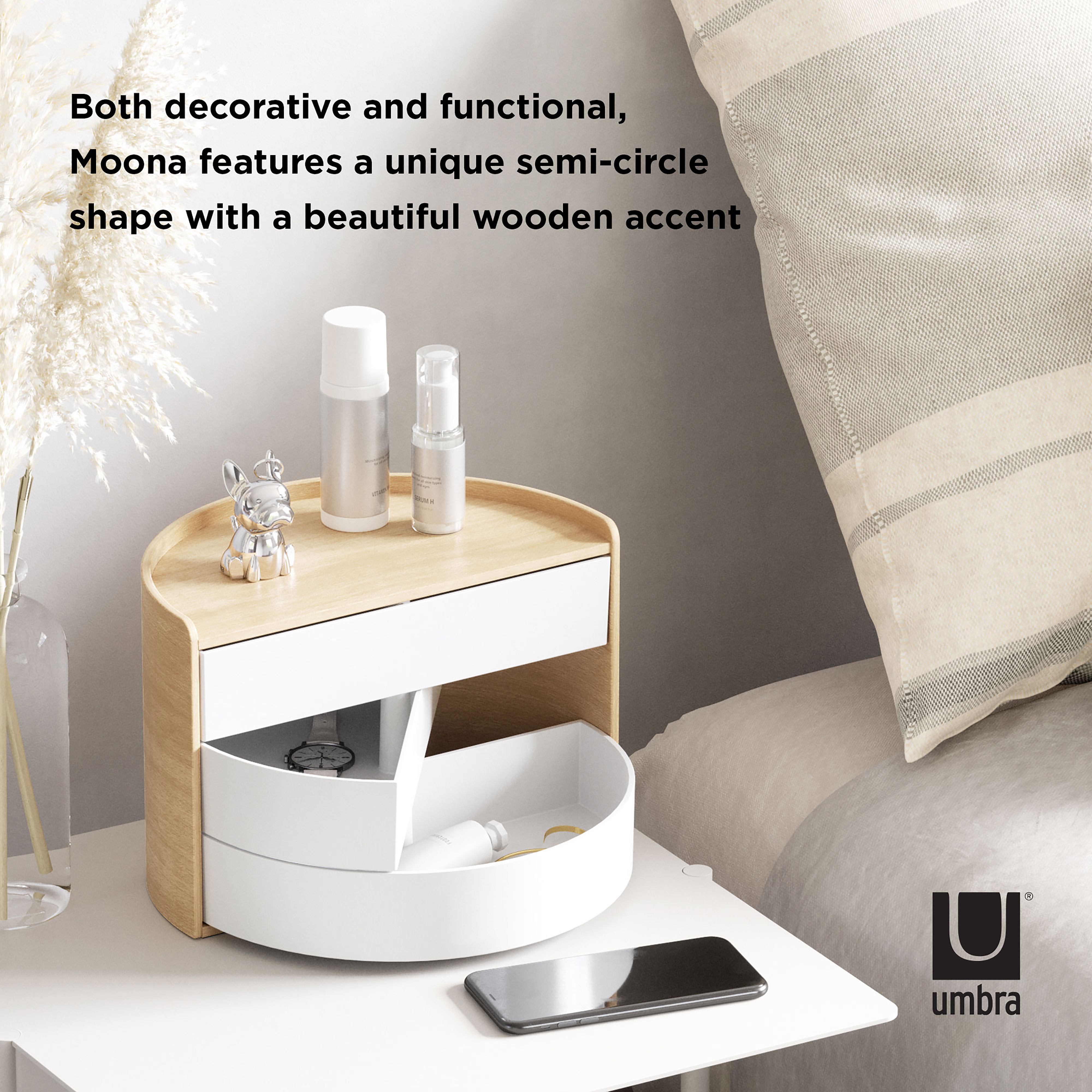 Umbra Moona Storage Box White & Natural