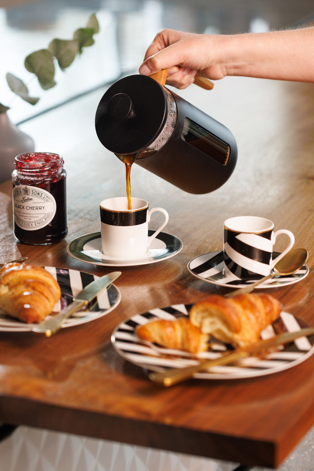 Mikasa Luxe Deco Fine China Espresso Cup & Saucer Set 2 Piece 100ml (Band Pattern)