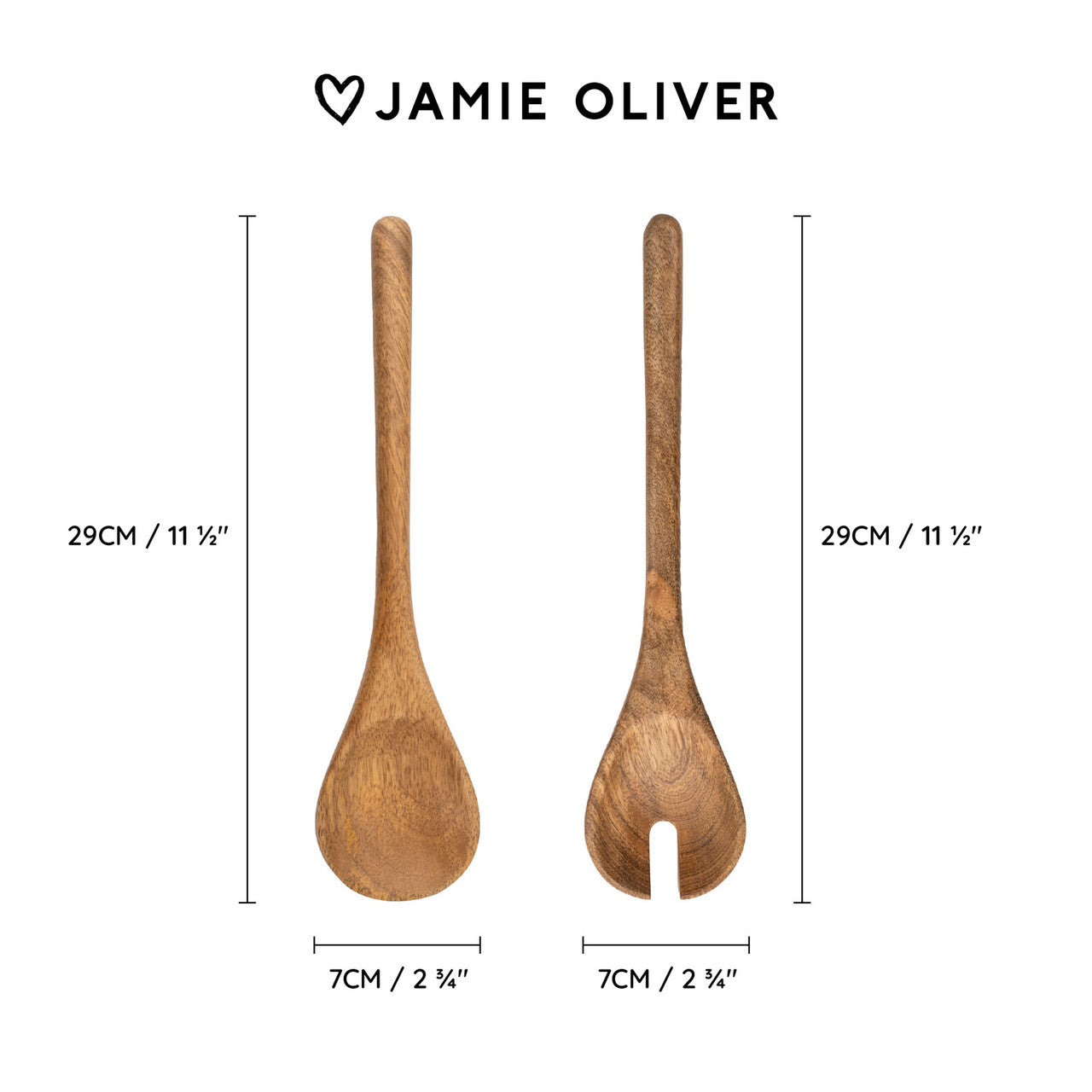 Jamie Oliver Big Love Mango Wood Serving Spoon Set