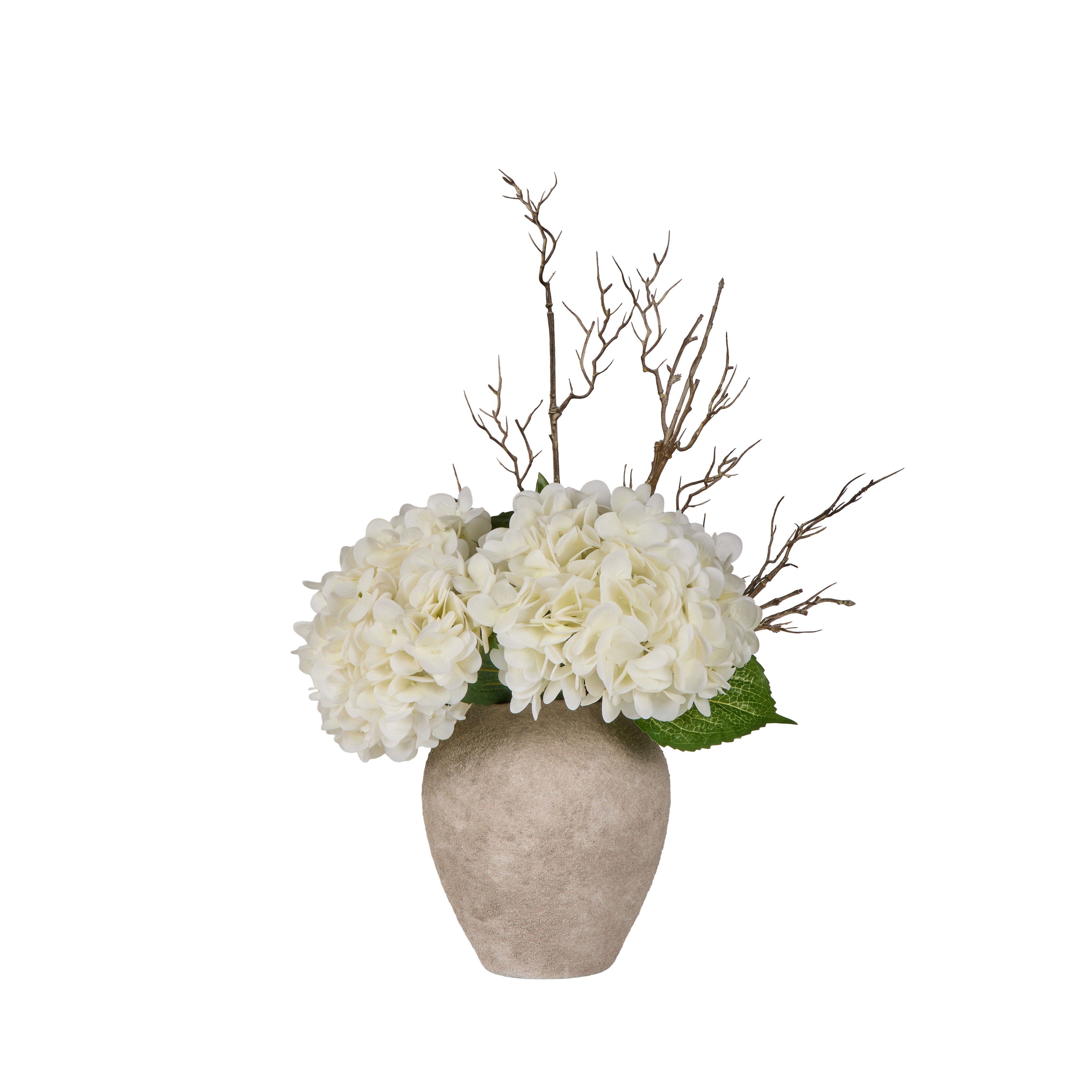Rogue Hydrangea Twig - Elsie White & Brown