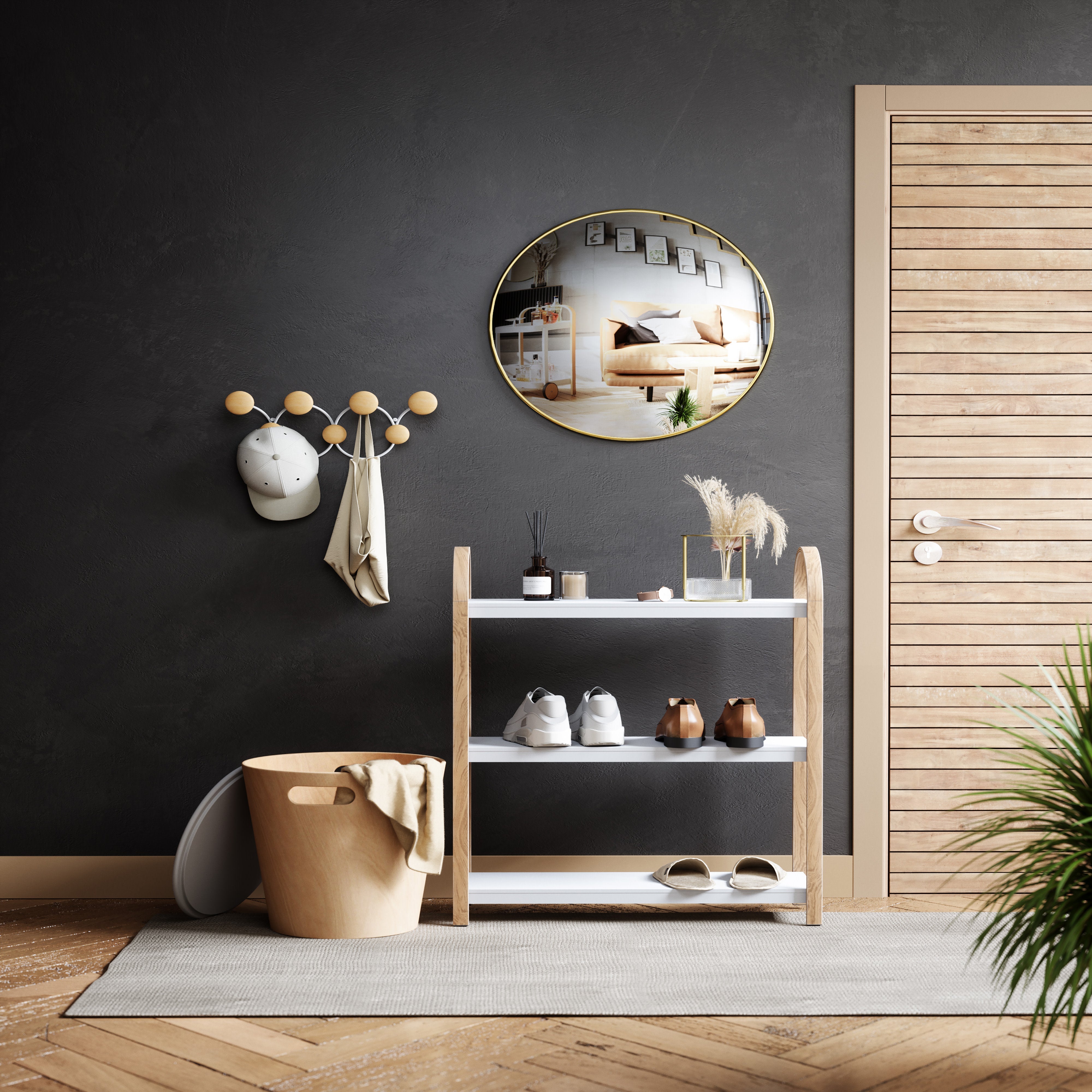 Umbra Bellwood Freestanding Shelf 3 Tier White & Natural
