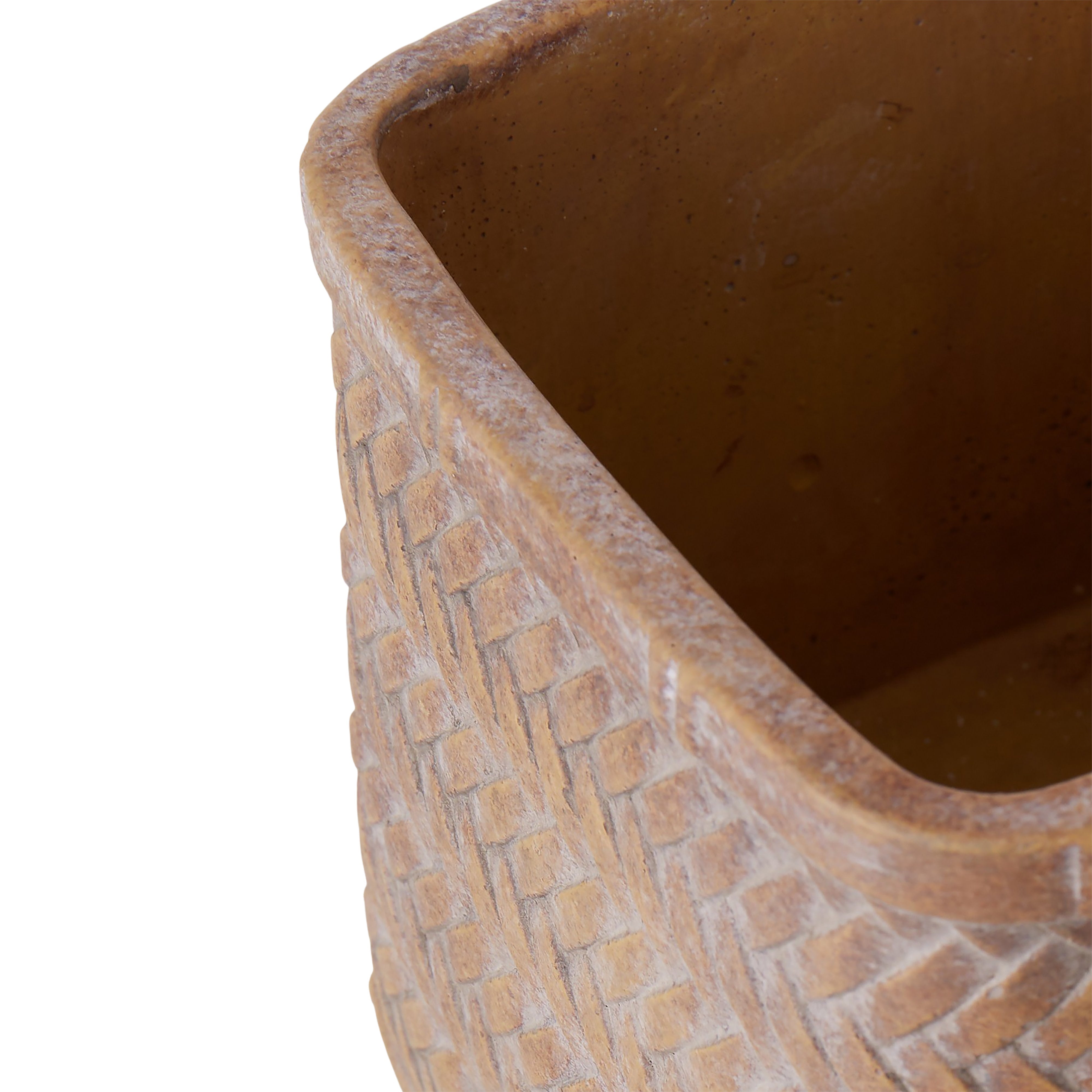 Rogue Cement Square Weave Vessel 17 x 15cm