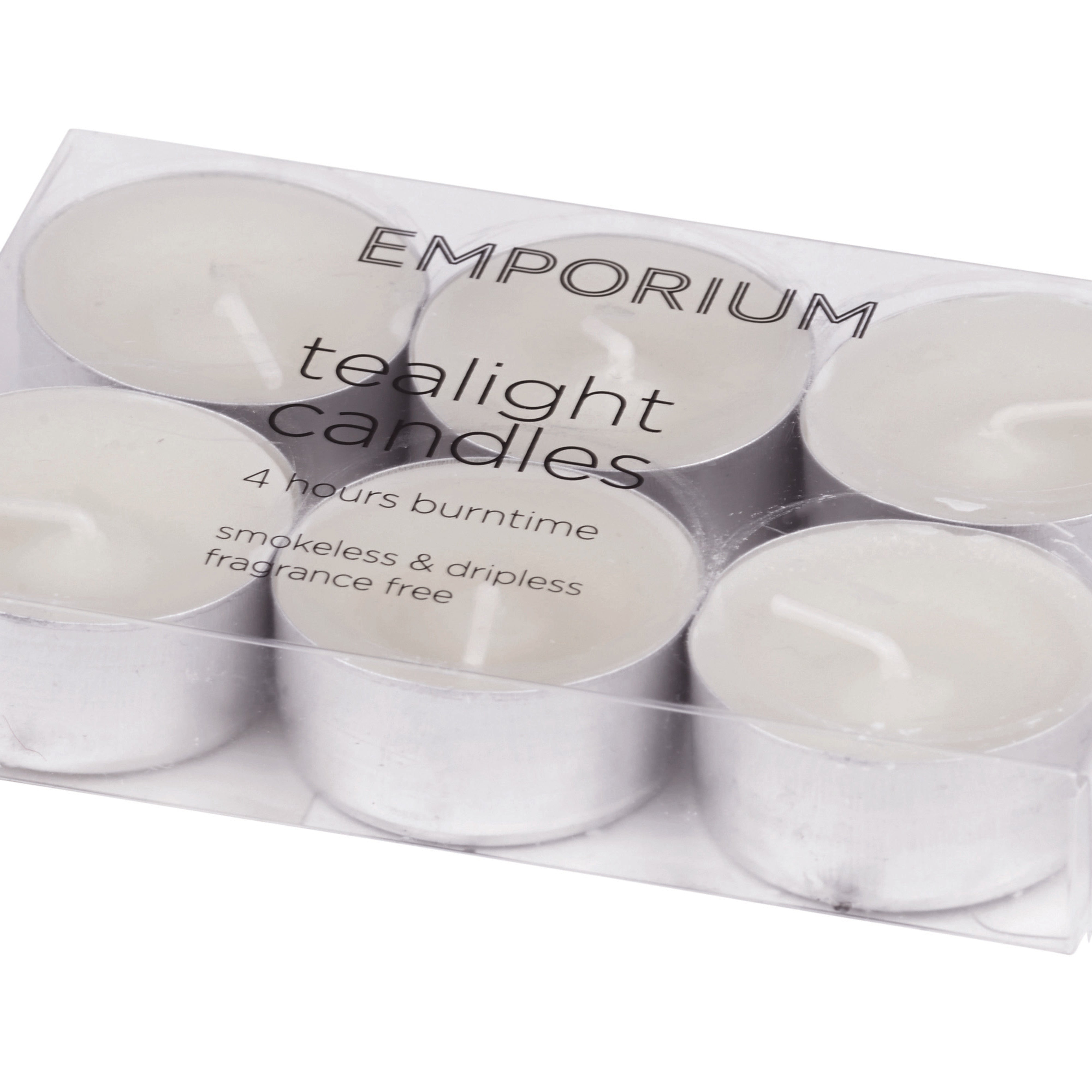 Emporium Tealight Candles 6 Piece Set White