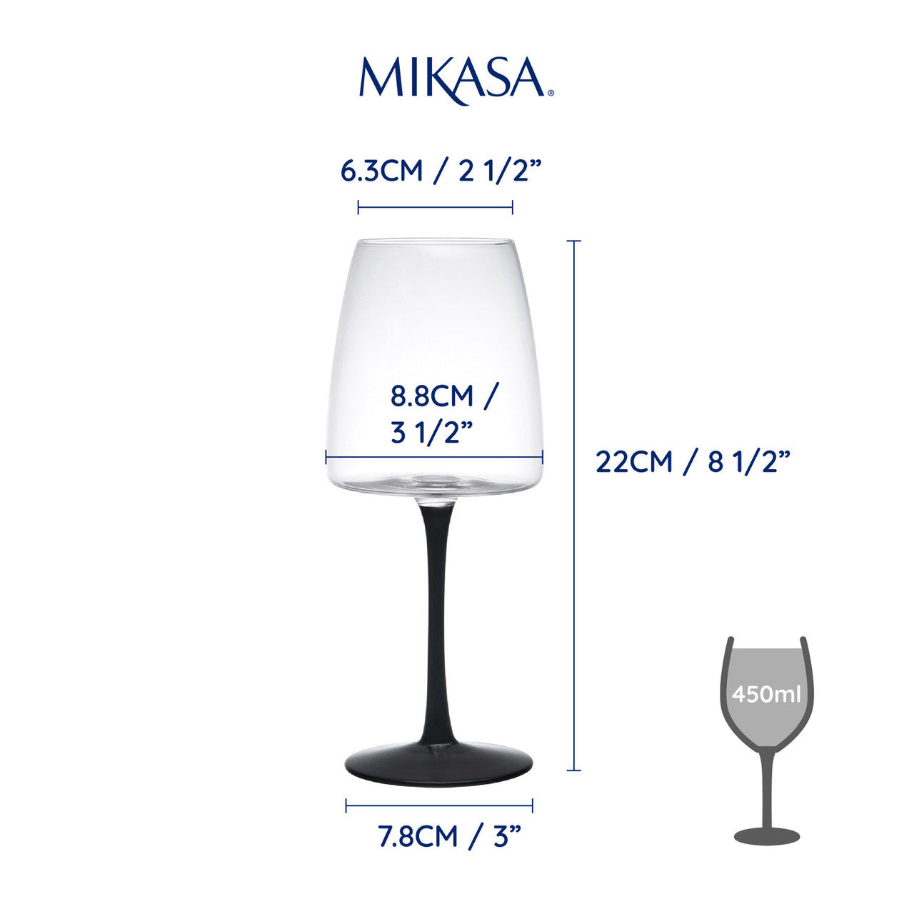 Mikasa Palermo Red Wine Glass Set 4 Piece 450ml
