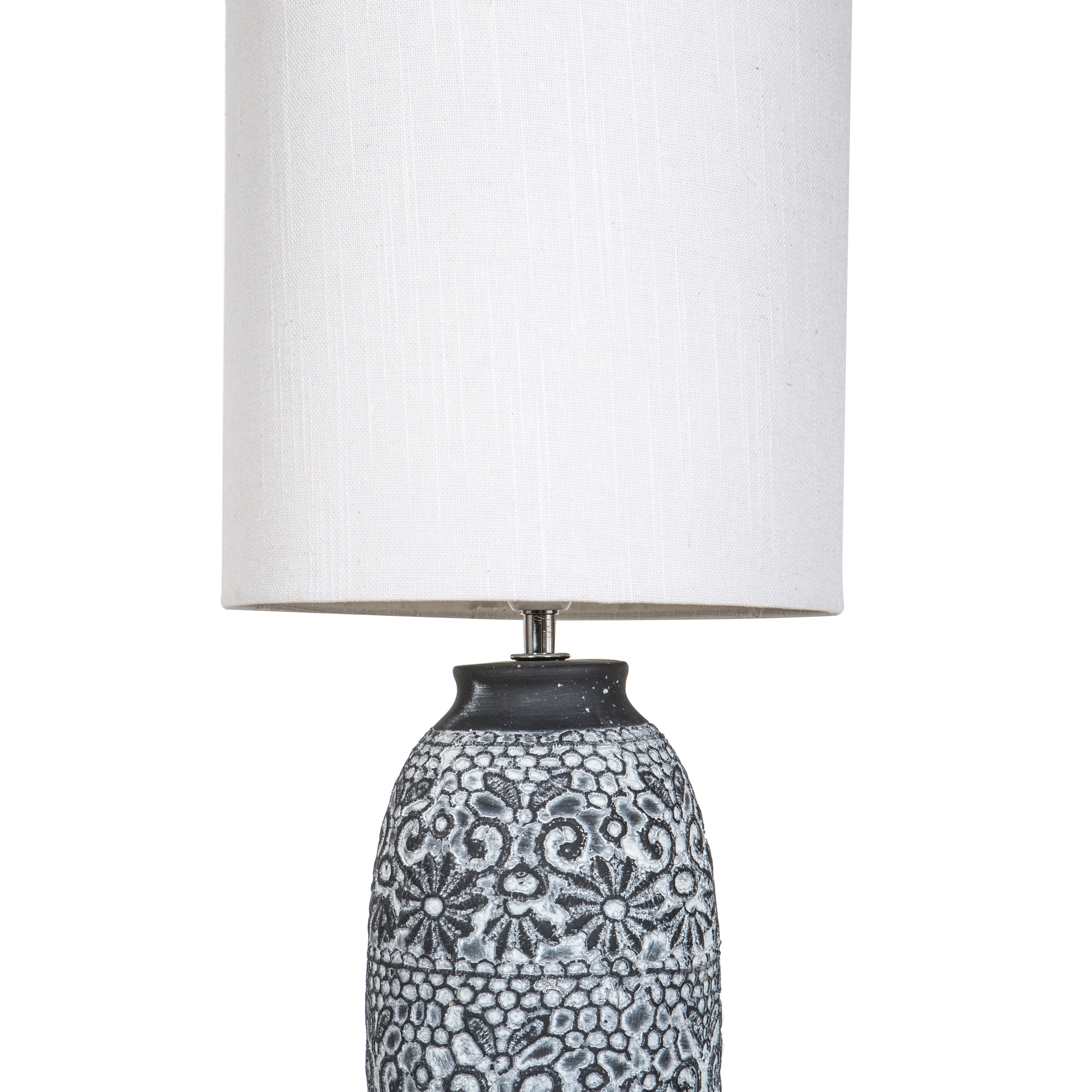 Amalfi Fleur Table Lamp Grey & White
