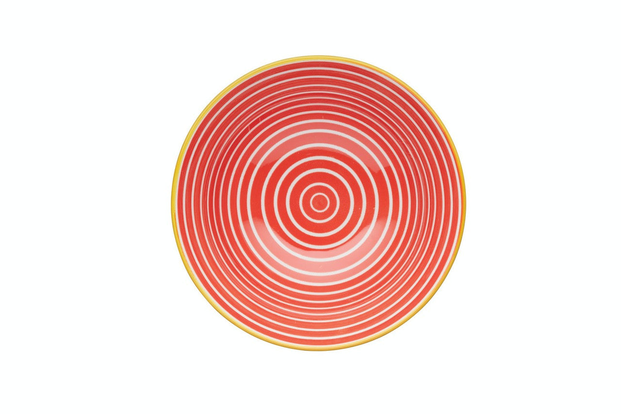 Mikasa Glazed Stoneware Bowl 15.5cm (Red Swirl)