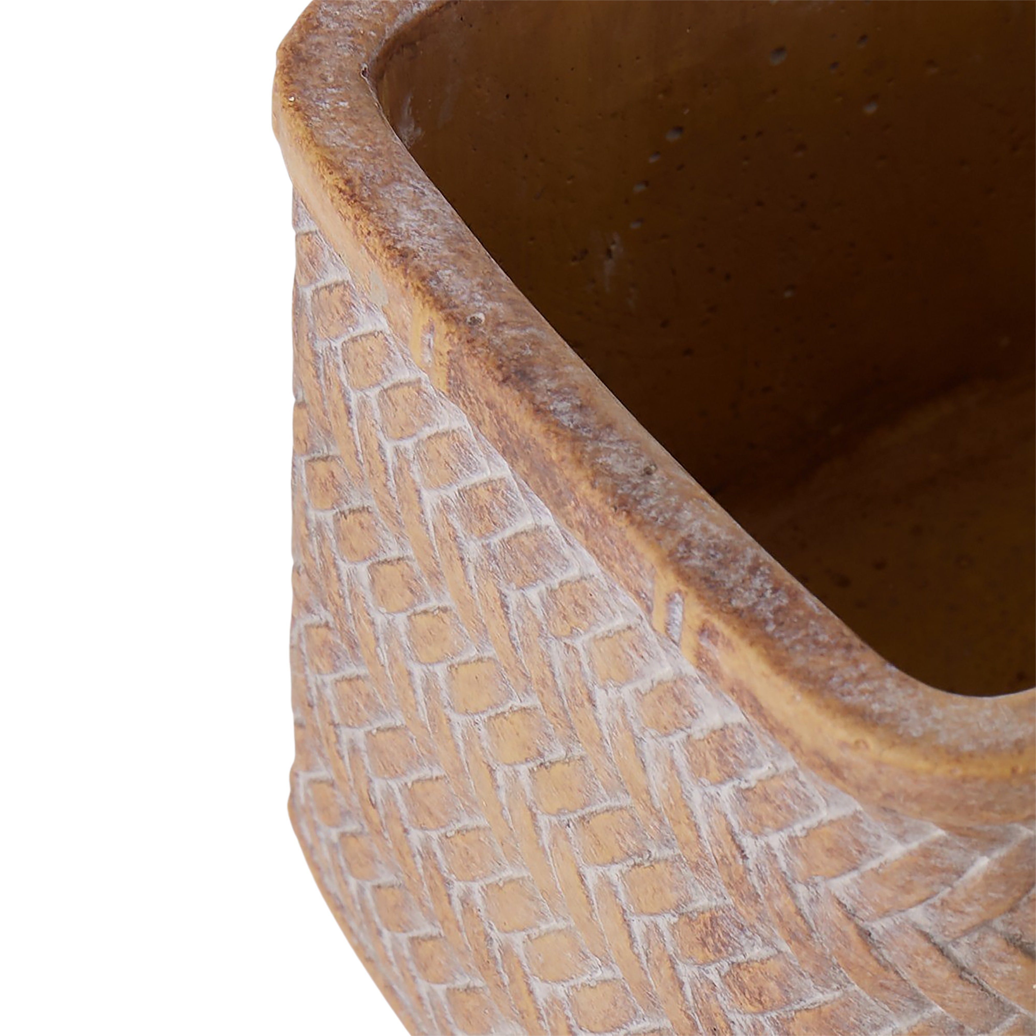Rogue Cement Square Weave Vessel 12 x 10cm