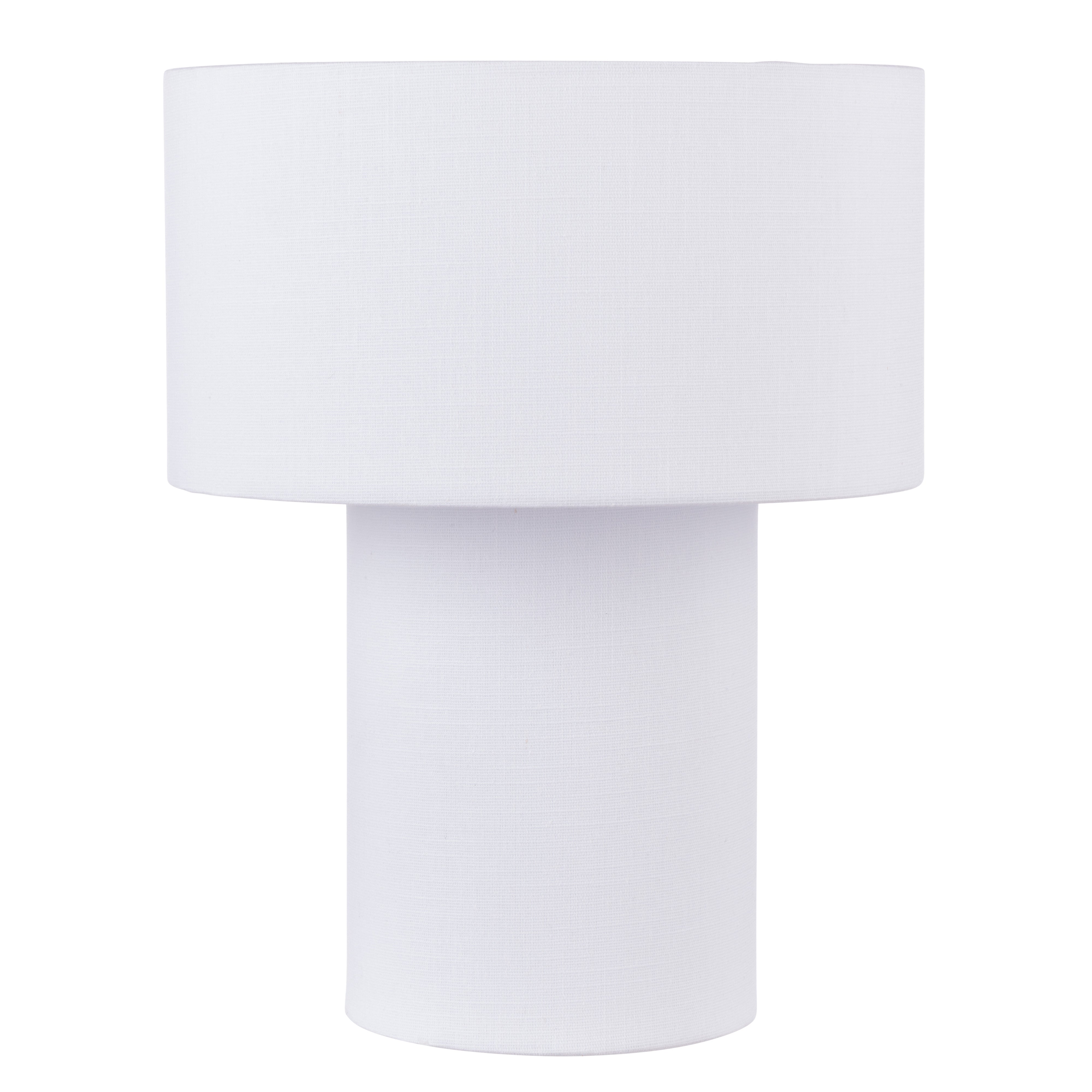Emporium Hendrix Fabric Table Lamp White