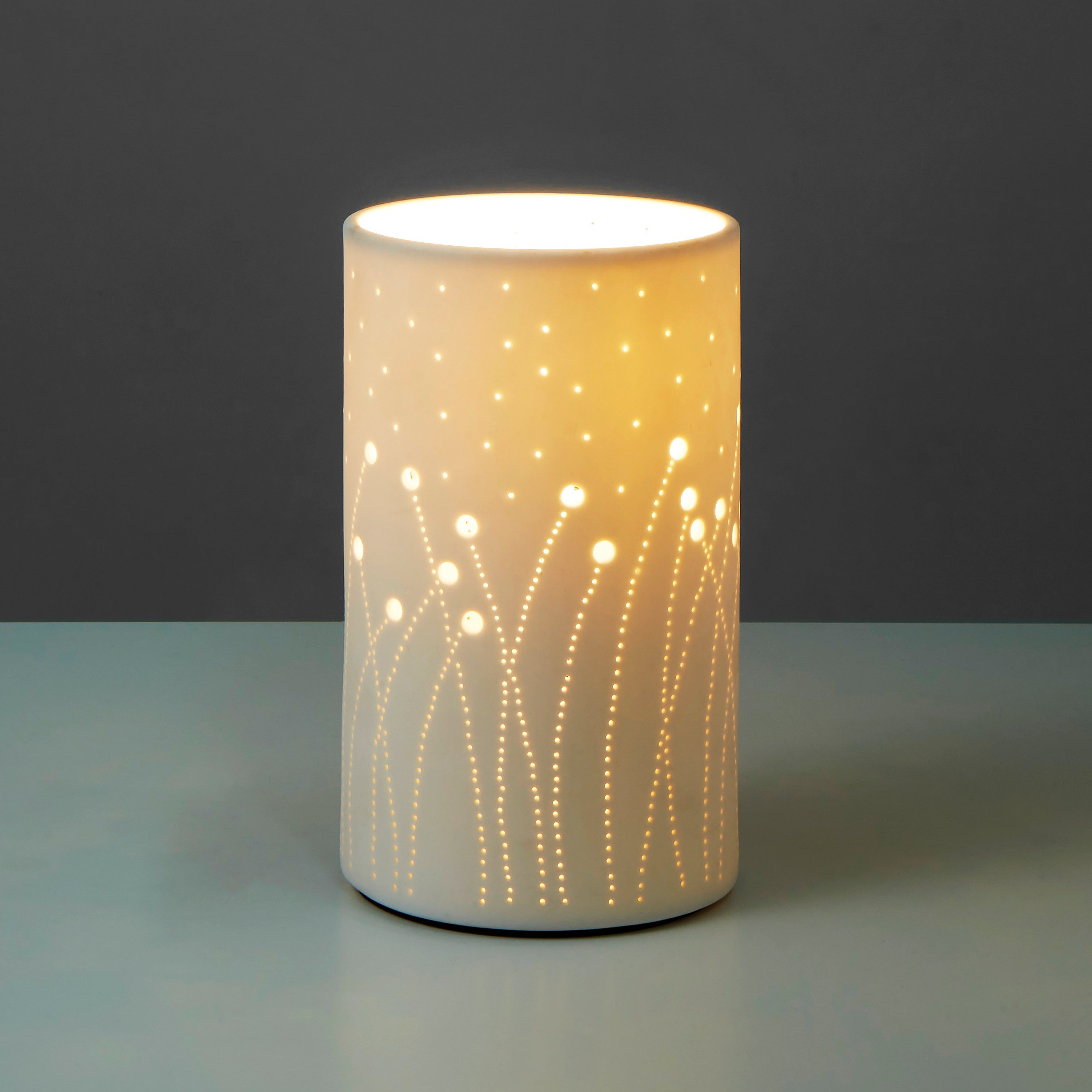 Emporium Cylinder Lamp- Cutout White