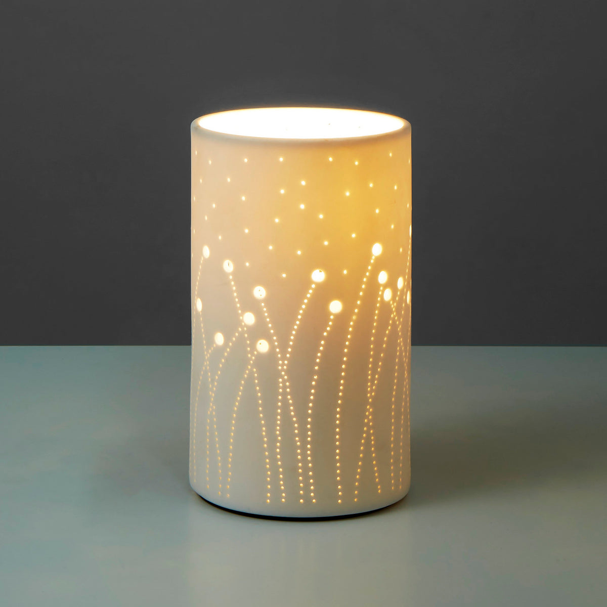 Emporium Cylinder Lamp- Cutout White