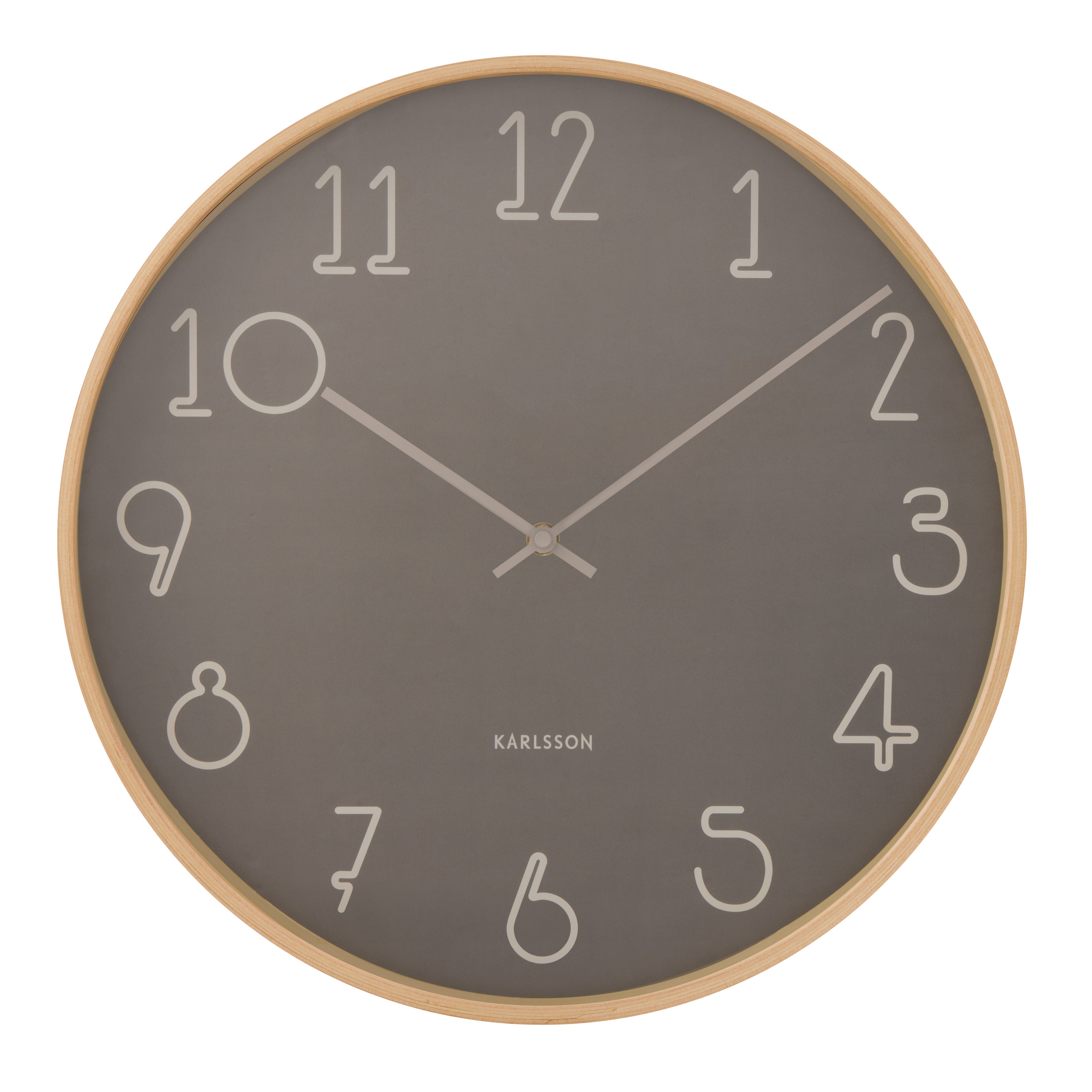 Karlsson Sencillo Wall Clock Dark Grey & Natural