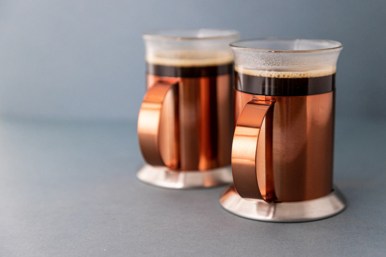 La Cafetière Copper Finish Coffee Mugs Set of 2 200ml