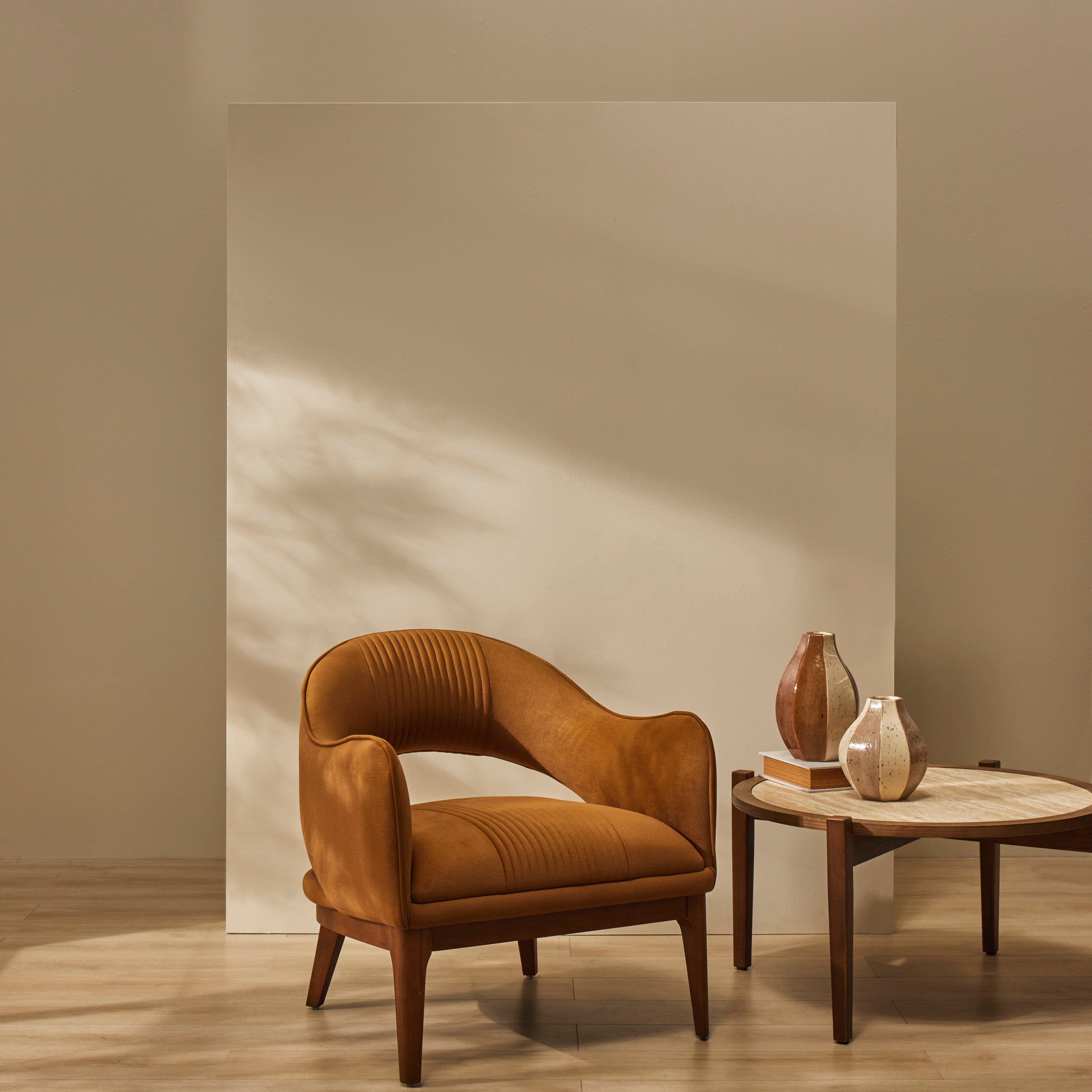 Amalfi Edwin Armchair Mustard & Walnut
