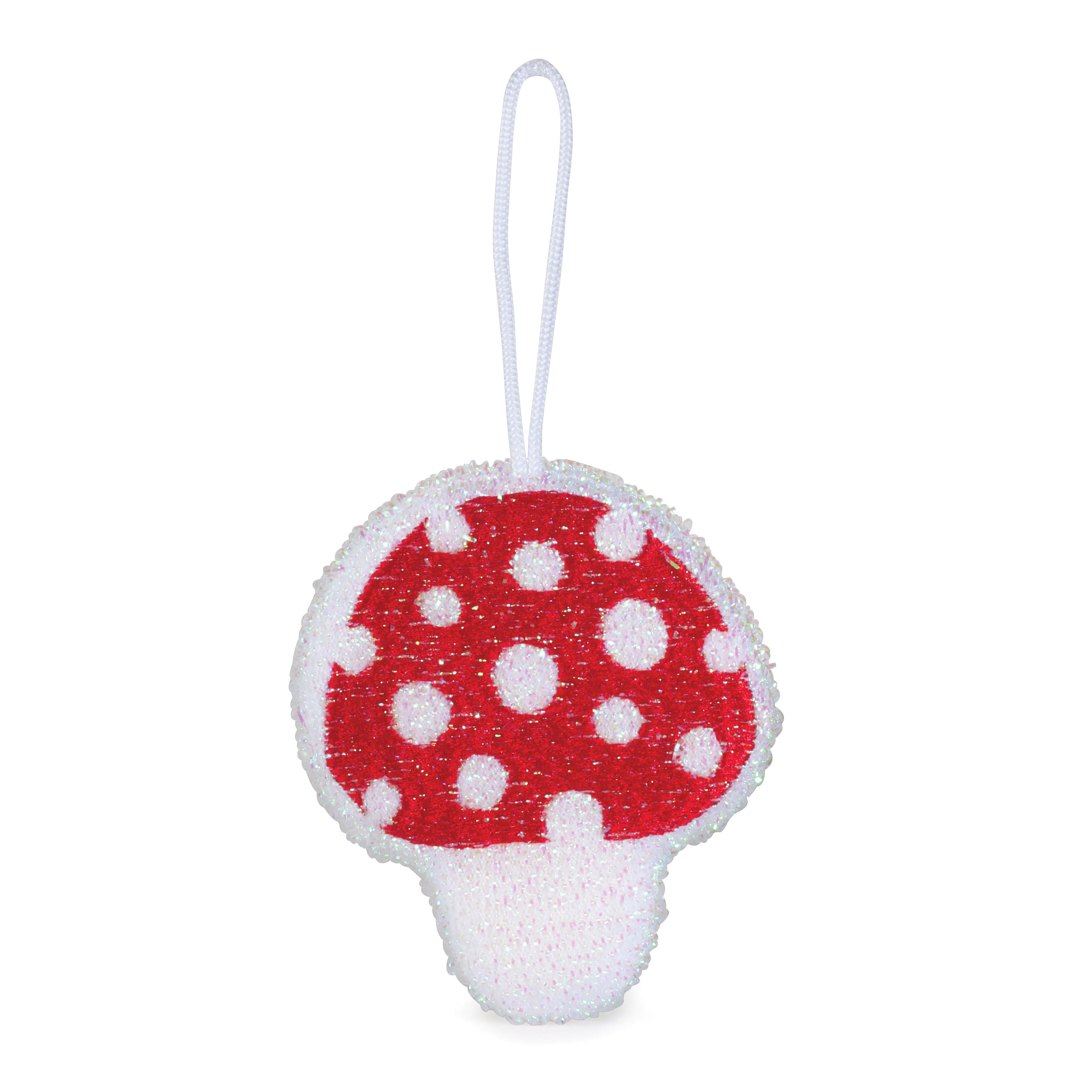 Kikkerland Mushroom Scrub Sponge 2 Piece Set Red