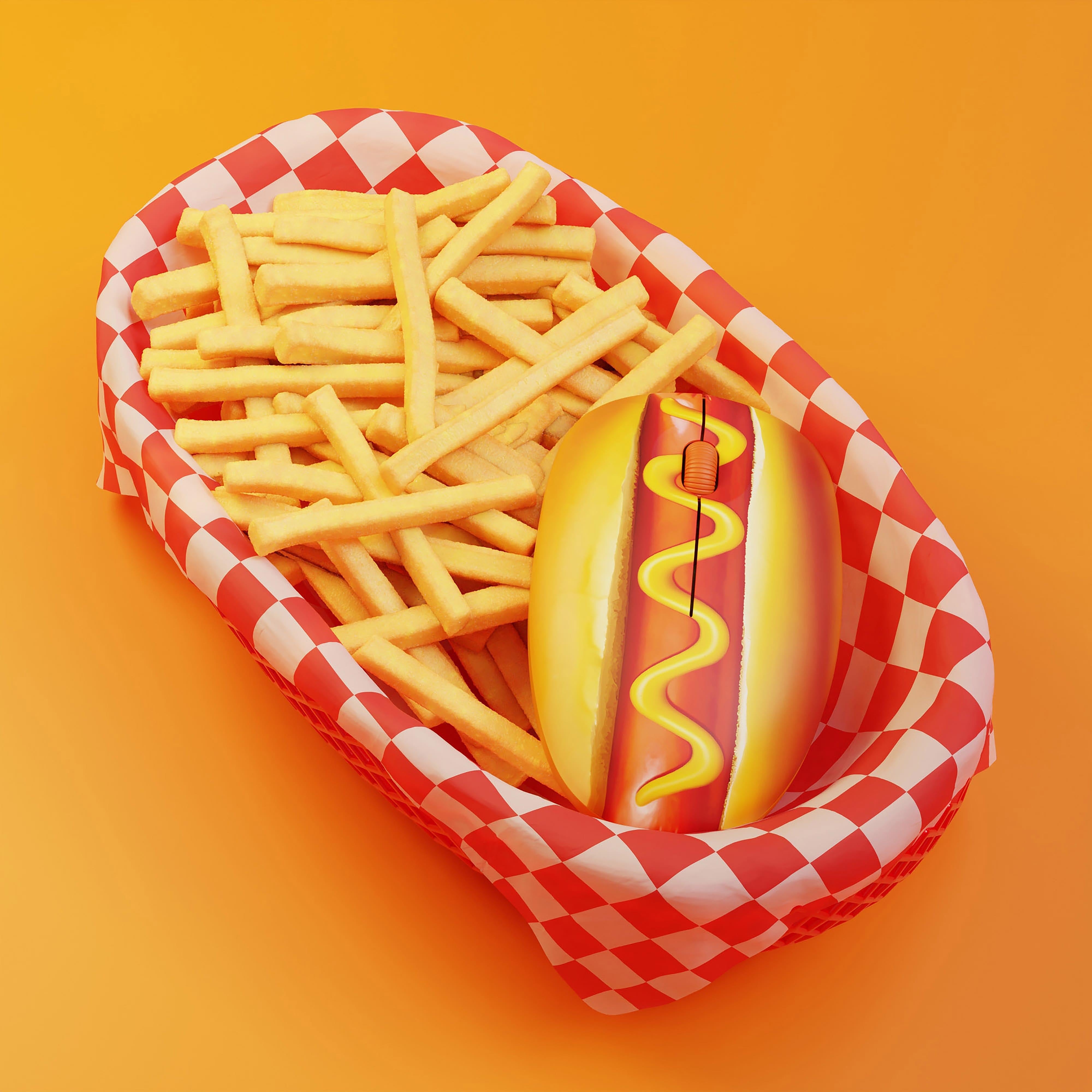 Mustard Hot Dog Mouse