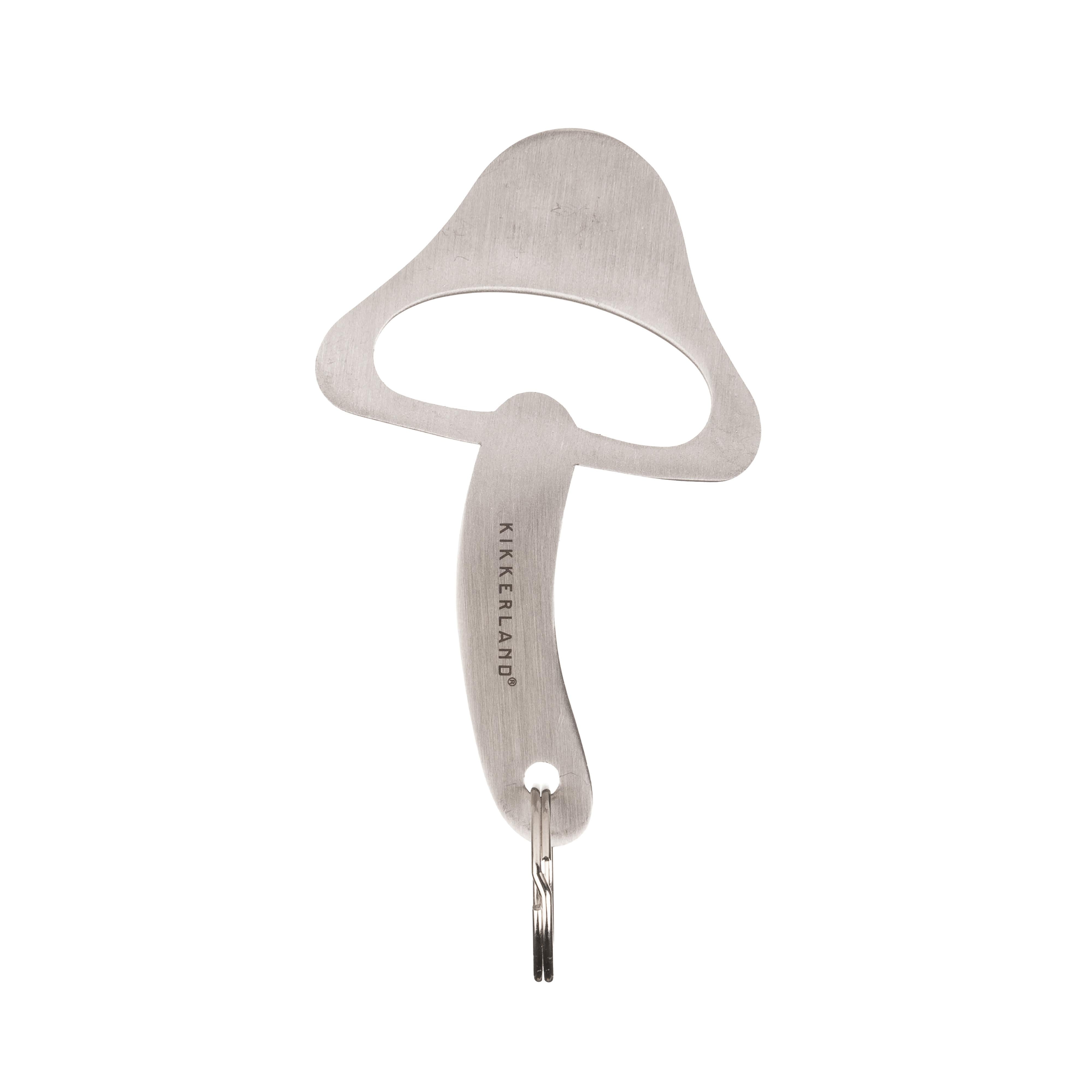 Kikkerland Mushroom Keychain Bottle Opener Silver