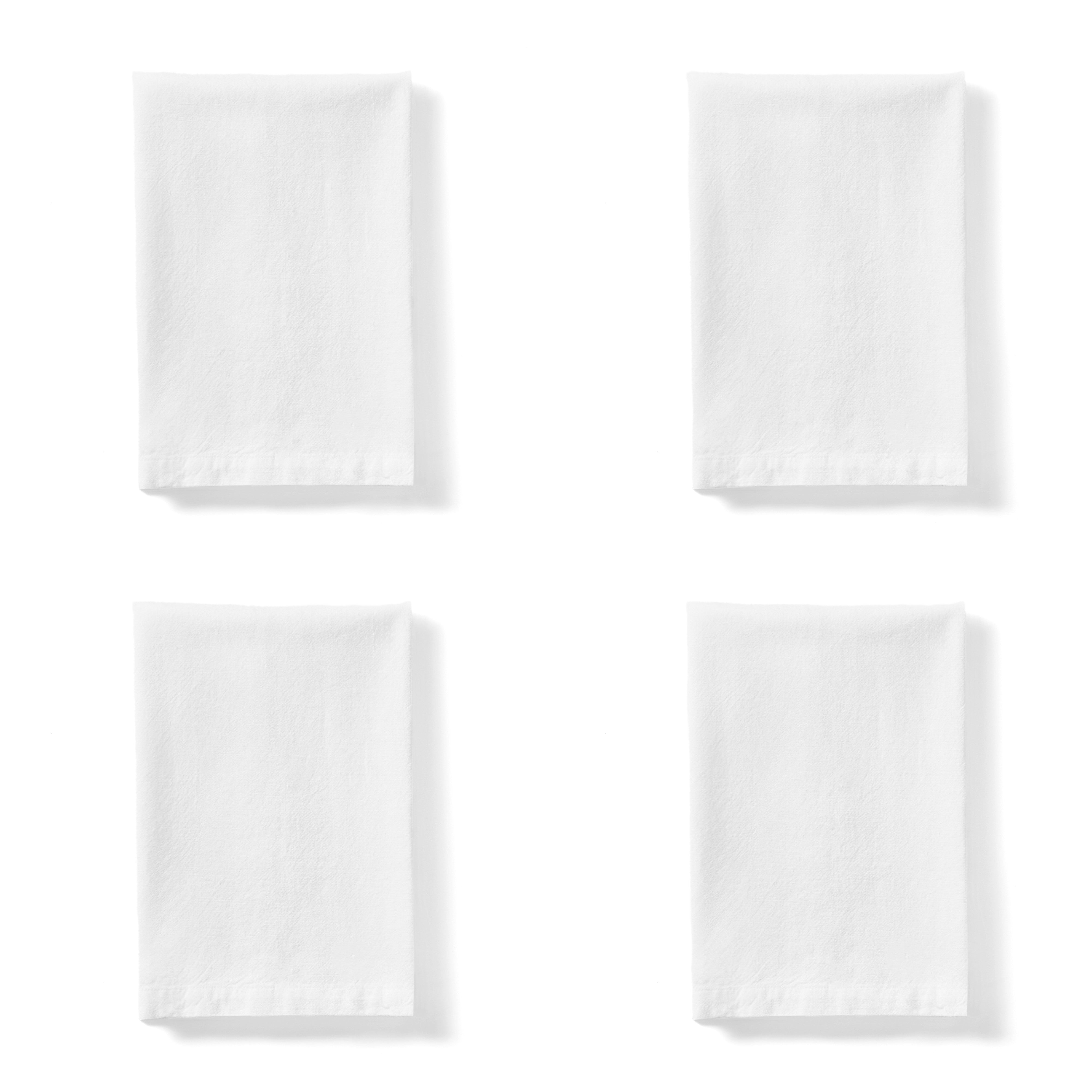 Amalfi Sorrento Liveable Linen Napkins 4 Piece Set White