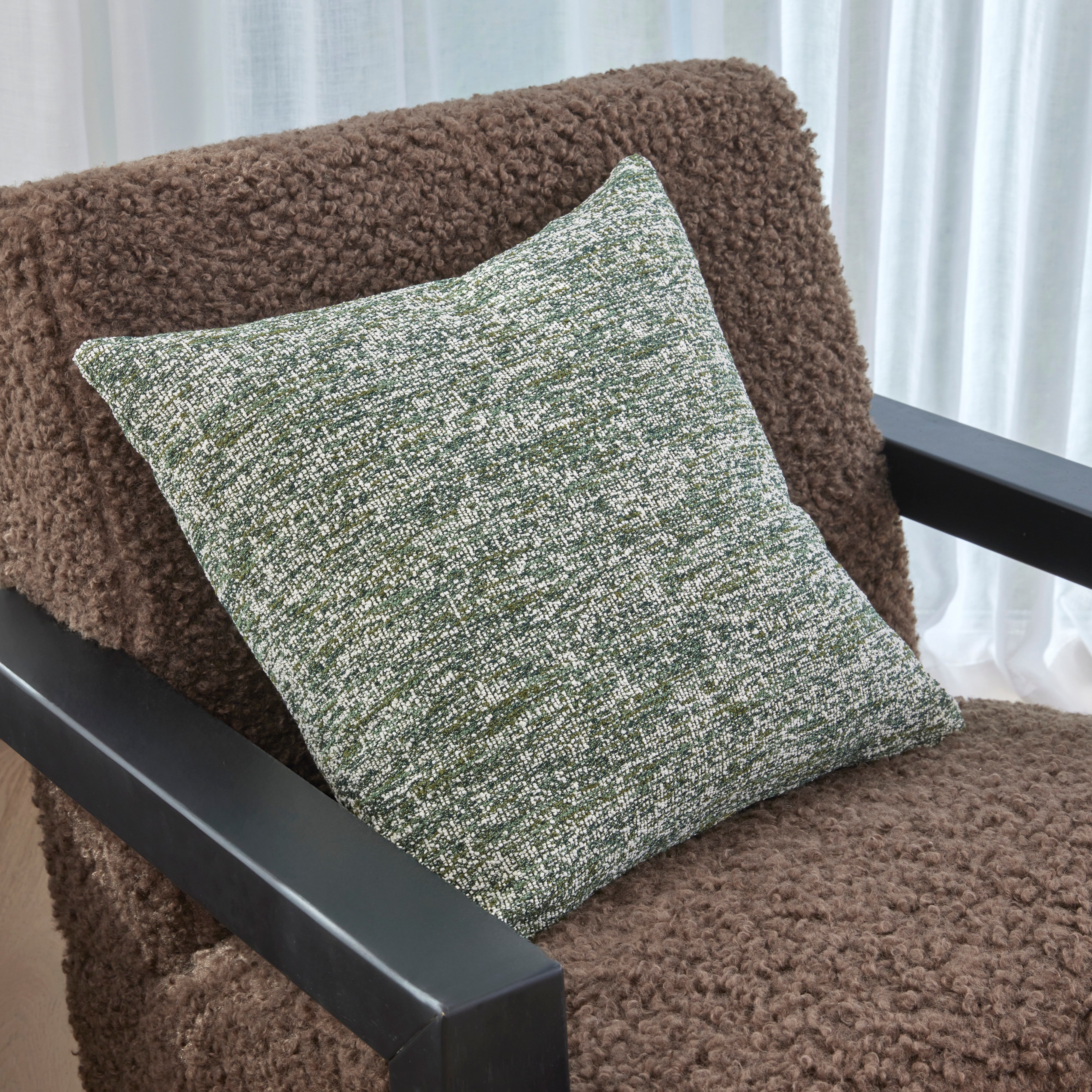 Amalfi Koba Boucle Cushion Dark Green Multi-Coloured