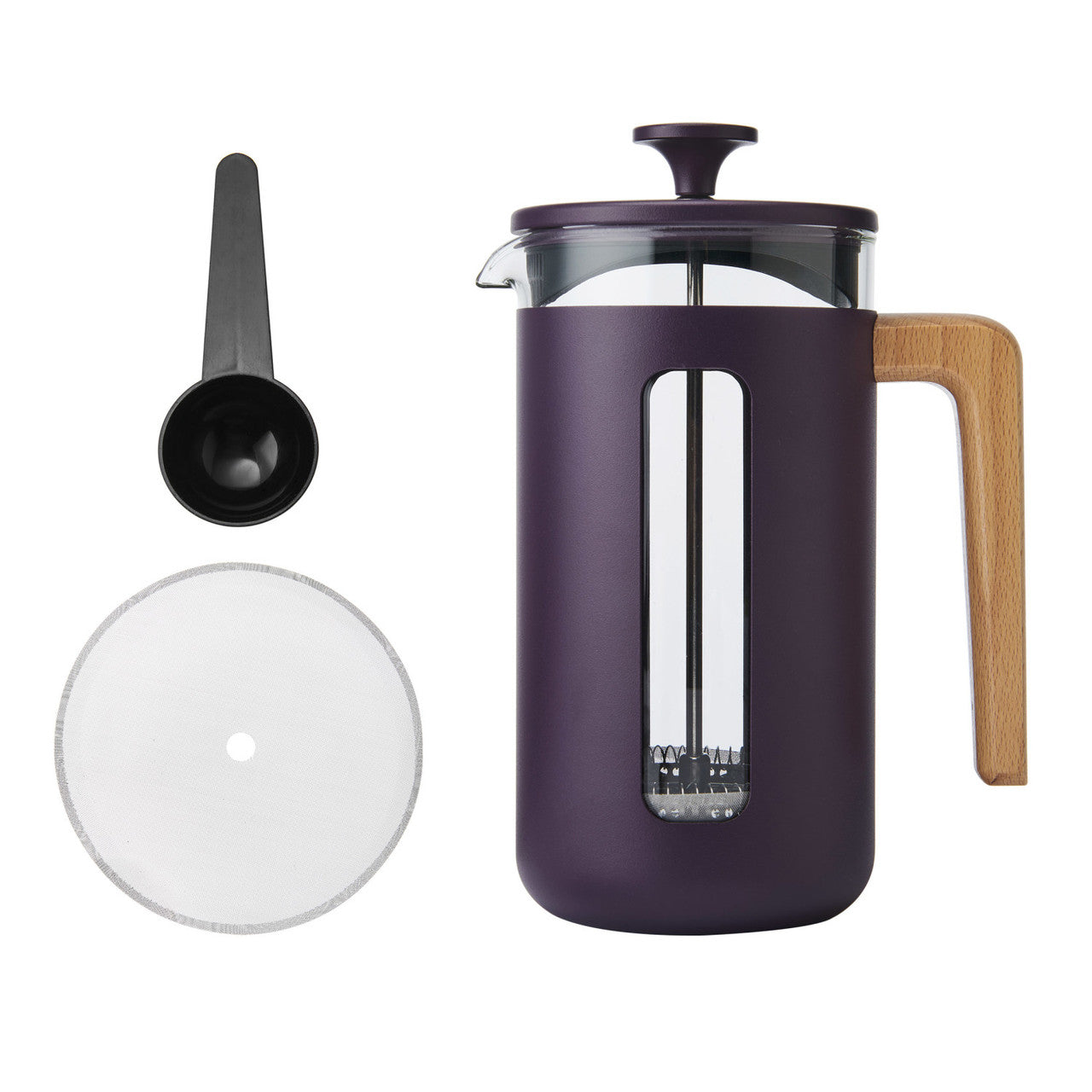 La Cafetière Pisa Stainless Steel Cafetière 8 Cup / 1L (Purple)