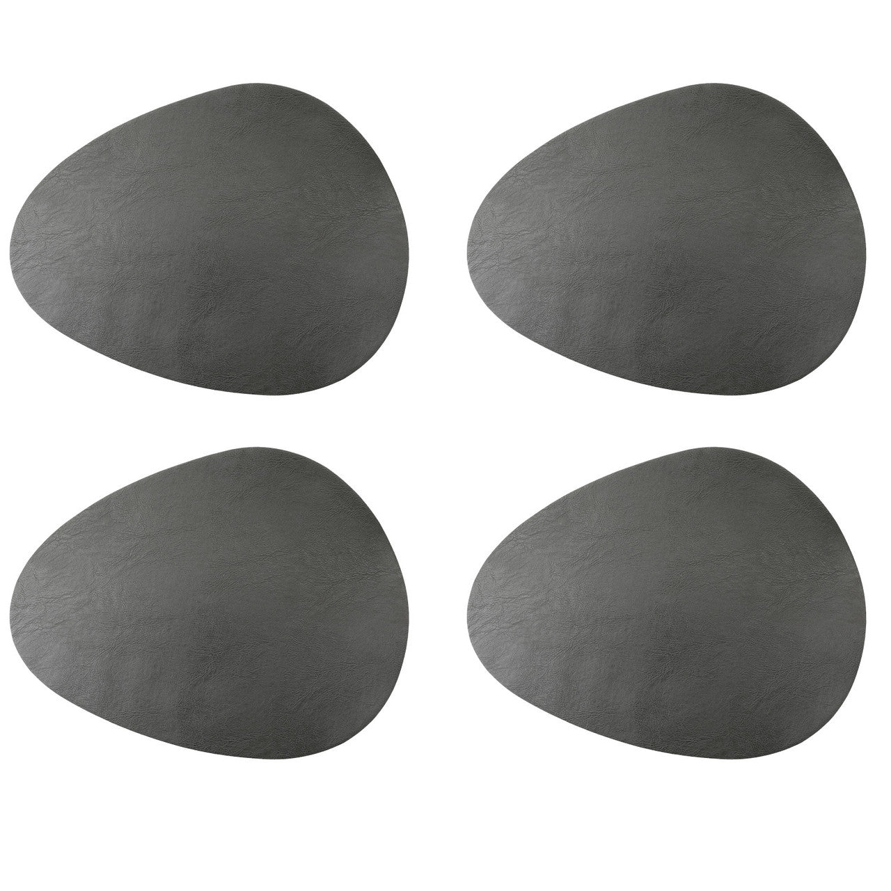 Mikasa PU Pebble Placemat Set 4 Piece 38 x 30cm (Slate Grey)