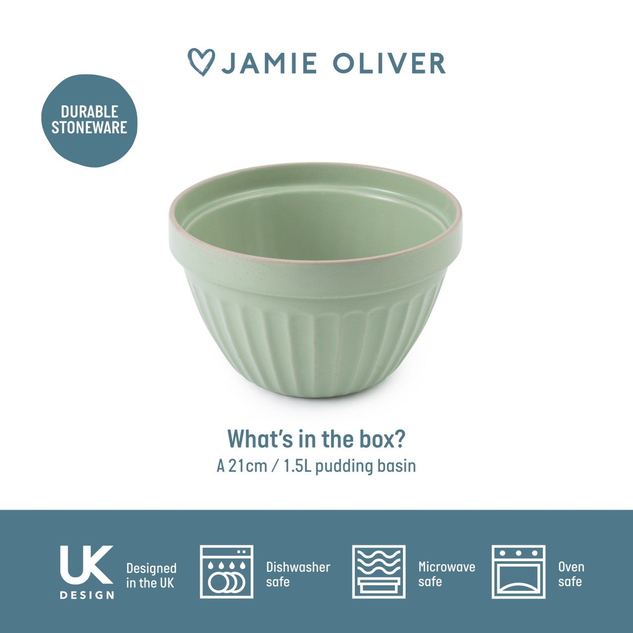 Jamie Oliver Big Love 1.5L Proper Pudding Bowl Green