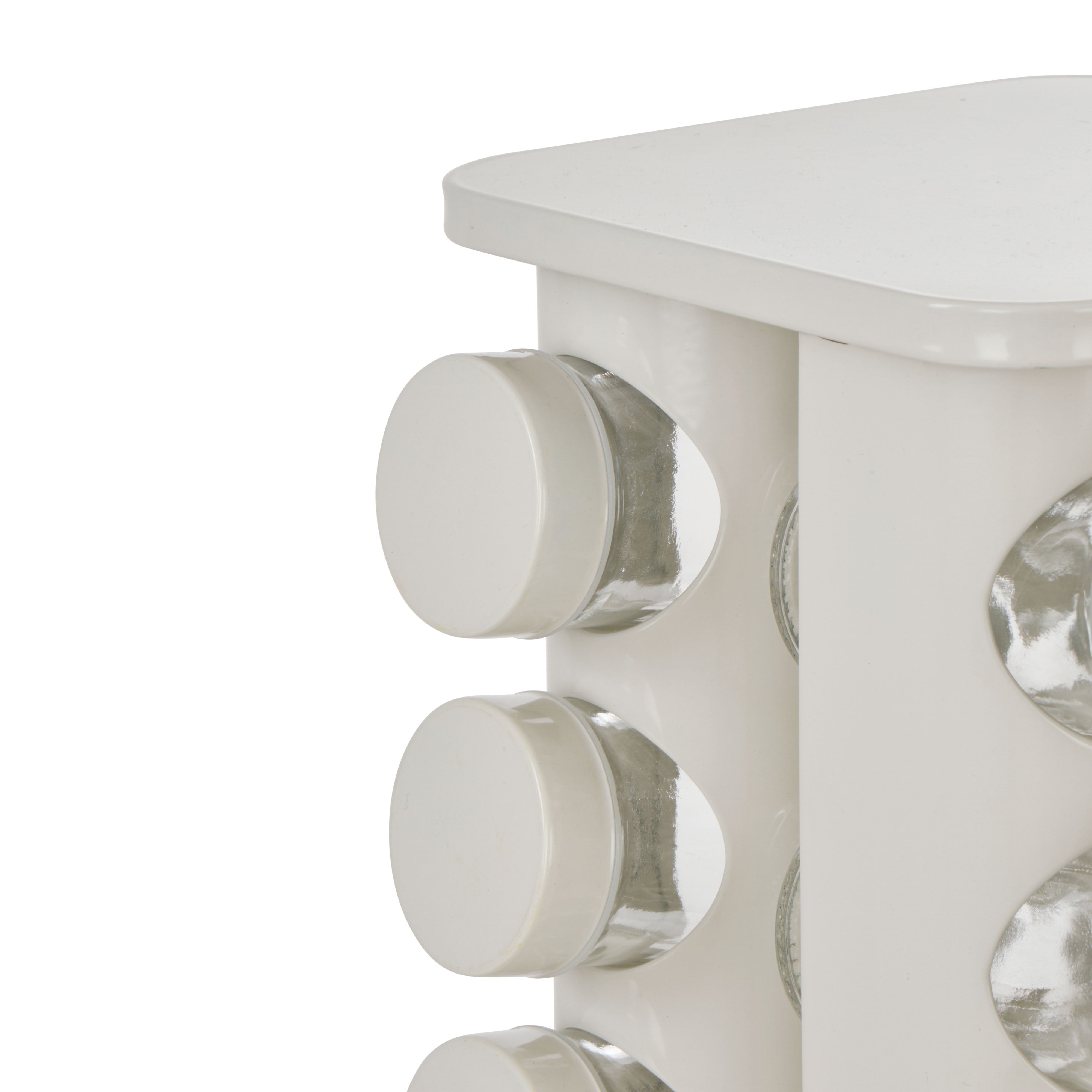 Davis & Waddell Newbury Stainless Steel Spice Rack Jar 16 Piece Set Cream