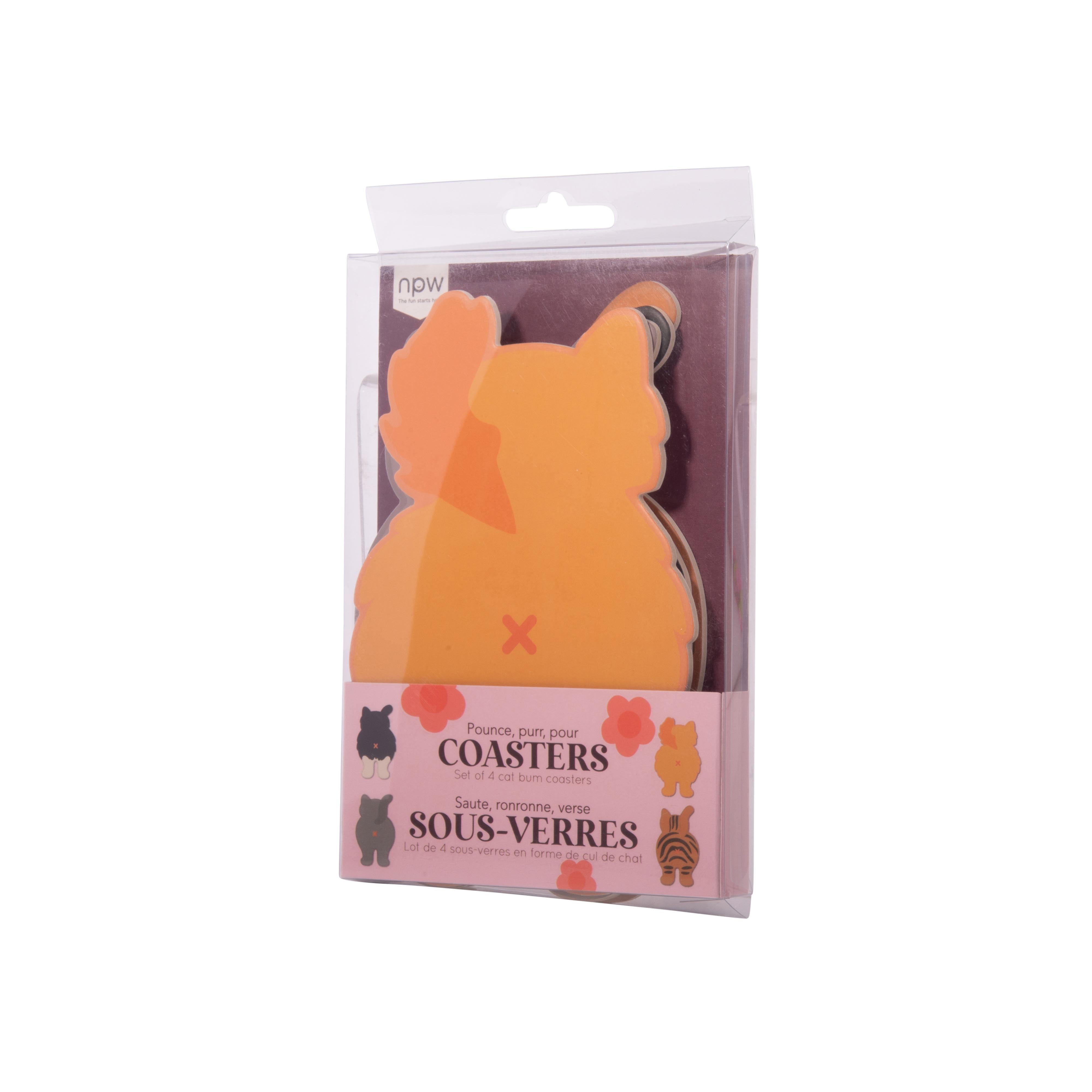 NPW Cat Bum Coasters 4 Piece Set