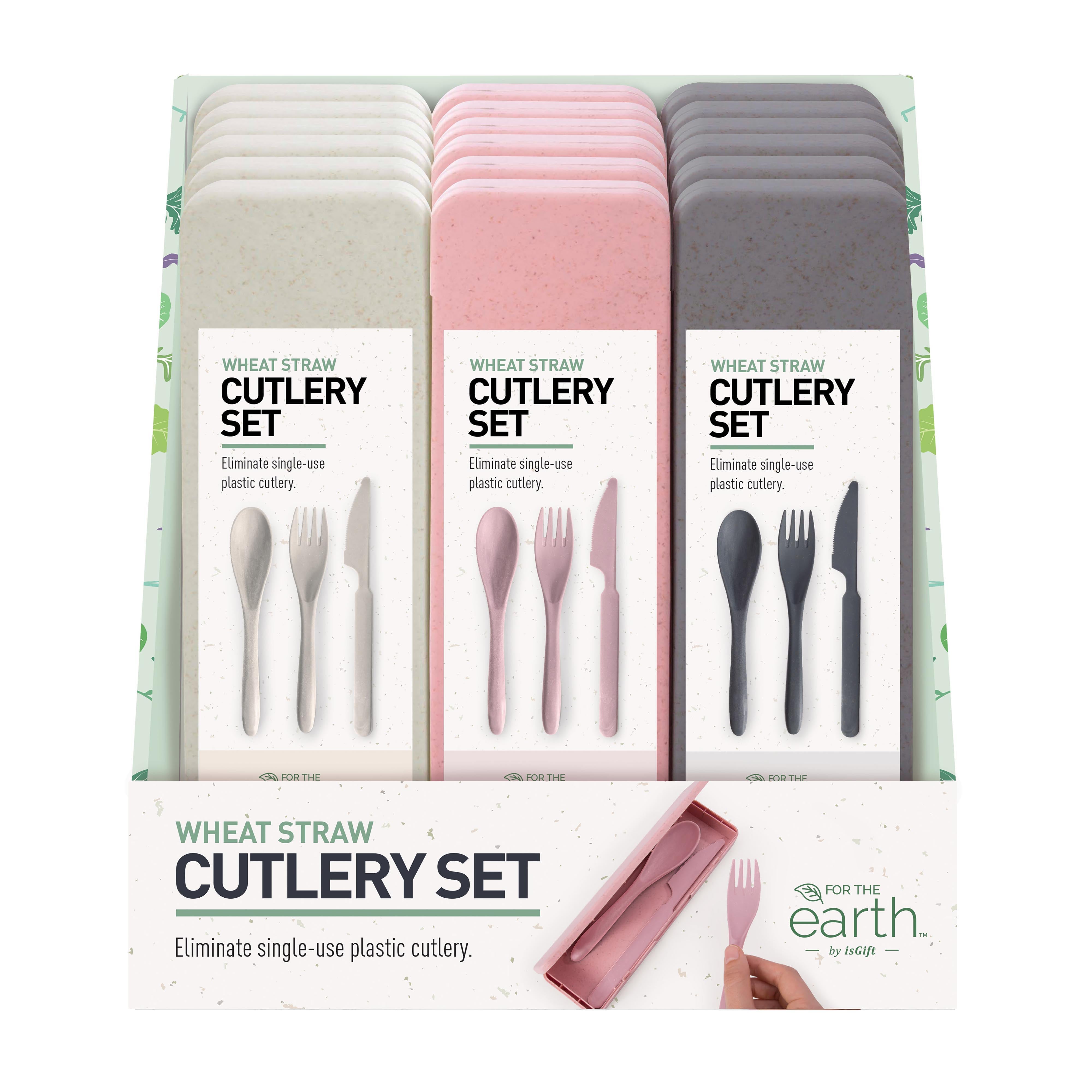 isGift Wheat Straw Travel Cutlery Set
