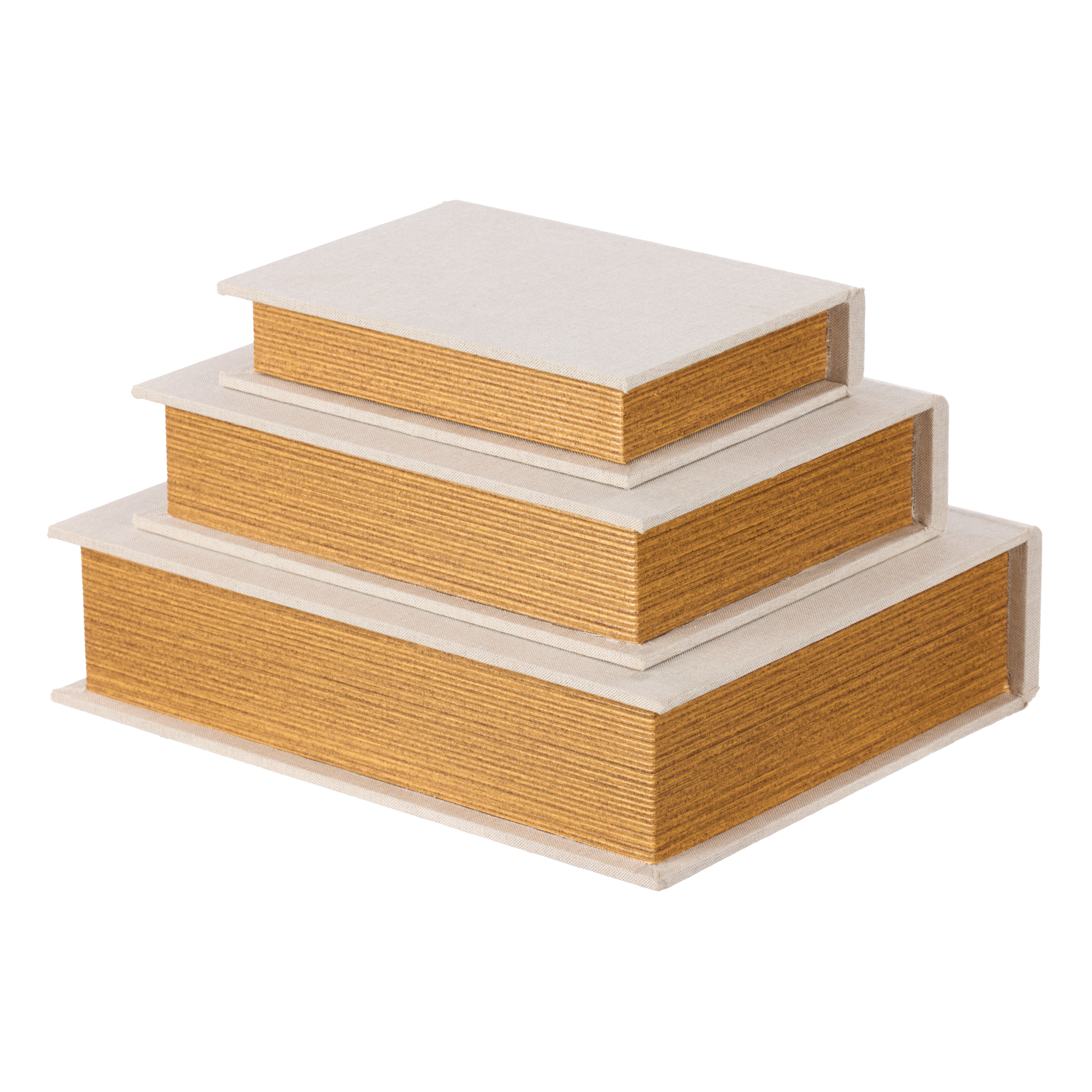 Society Home Atticus Book Box 3pcs Set Linen & Natural