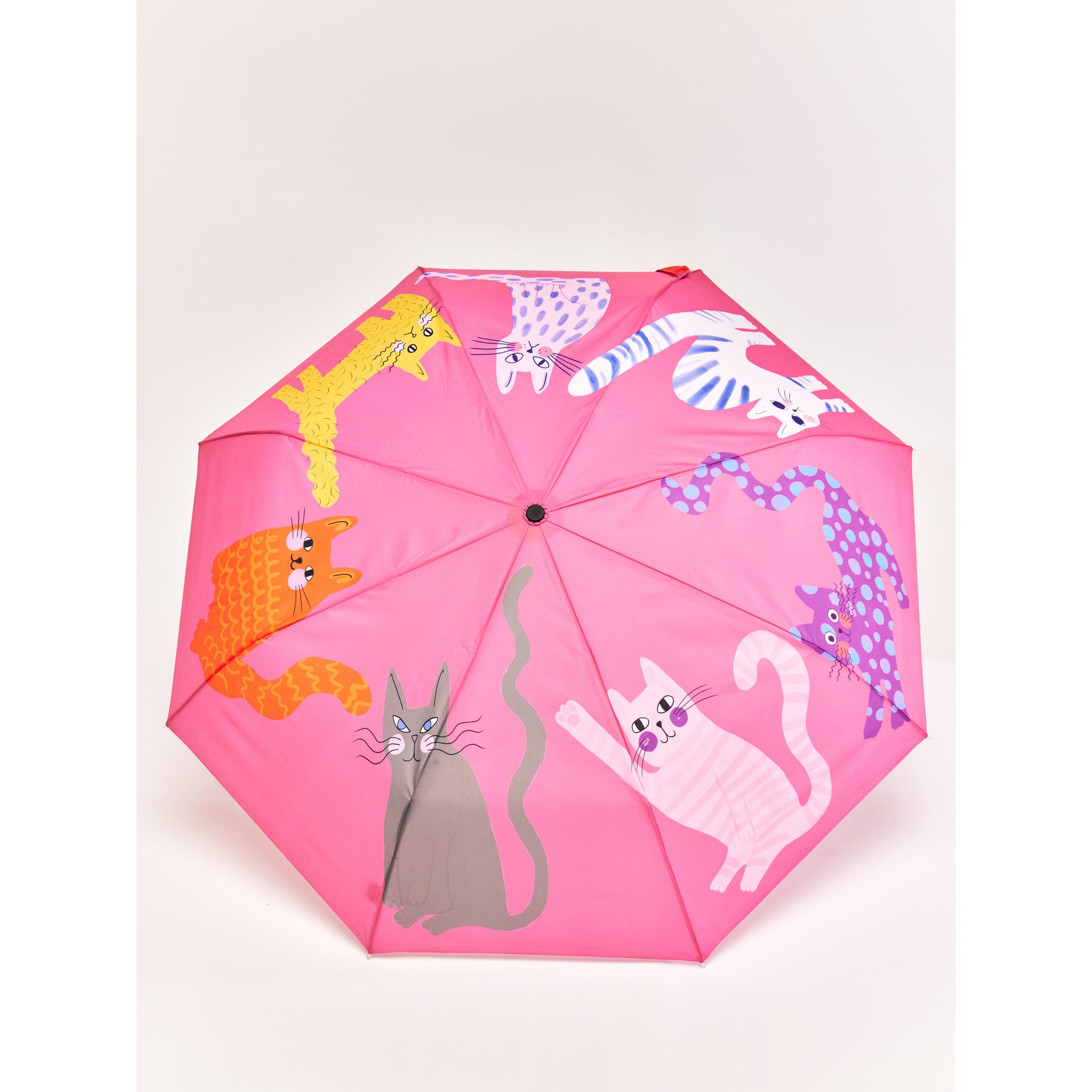 Original Duckhead Duck Umbrella Compact Arty Cats Fuchsia