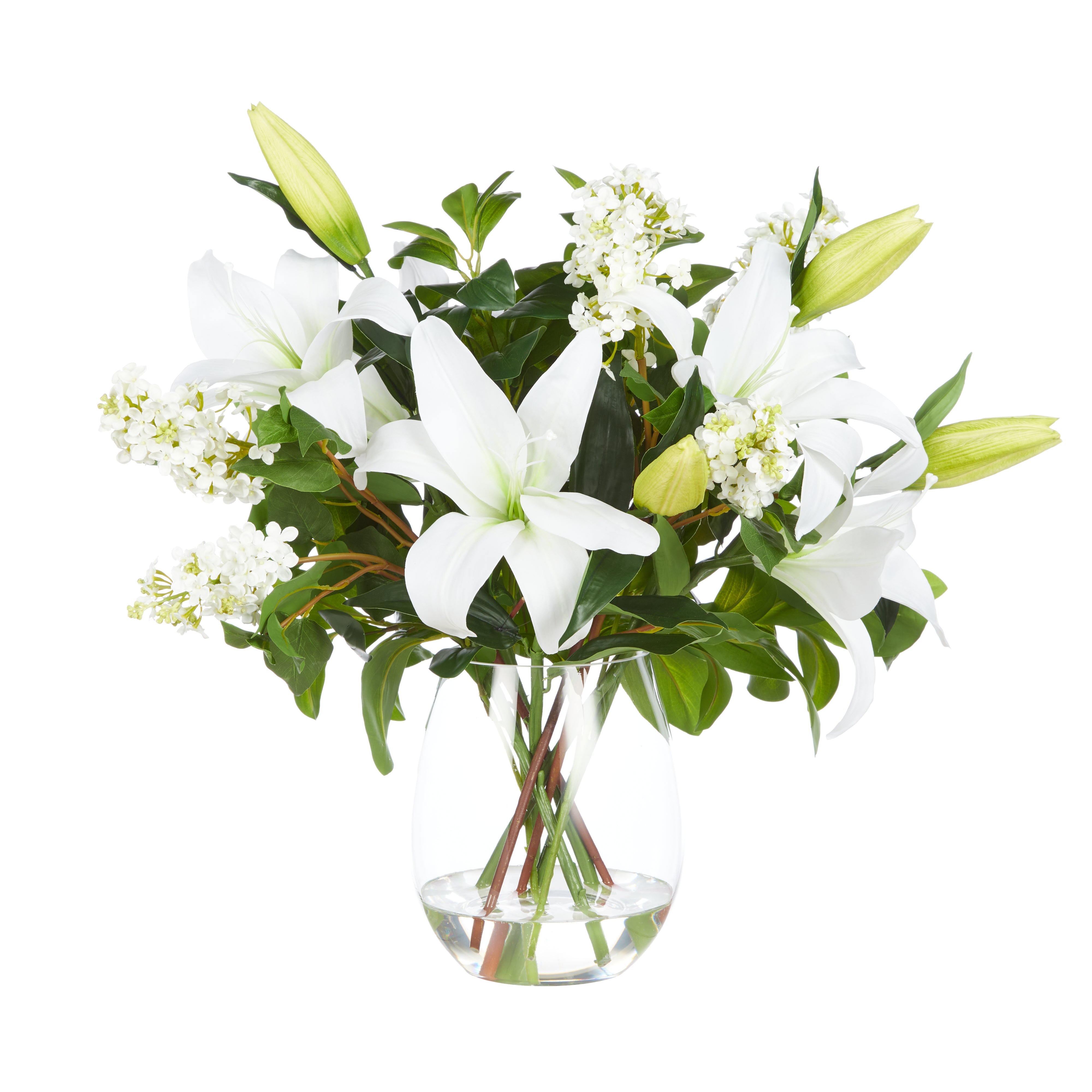 Rogue Casablanca Lily Garden Mix - Nara Vase White 65cm