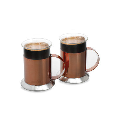 La Cafetière Copper Finish Coffee Mugs Set of 2 200ml