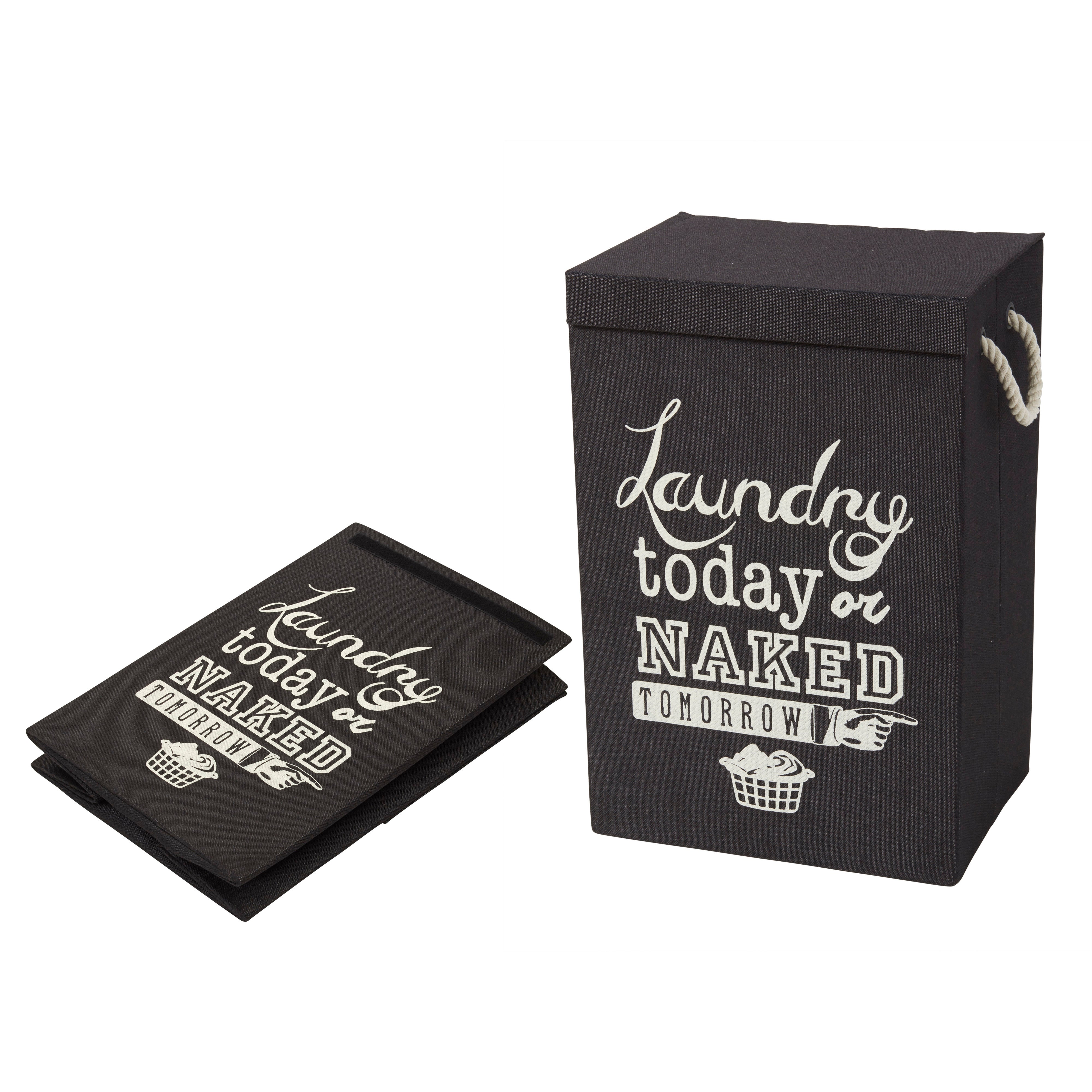 Emporium Naked Tomorrow Laundry Hamper Black & White