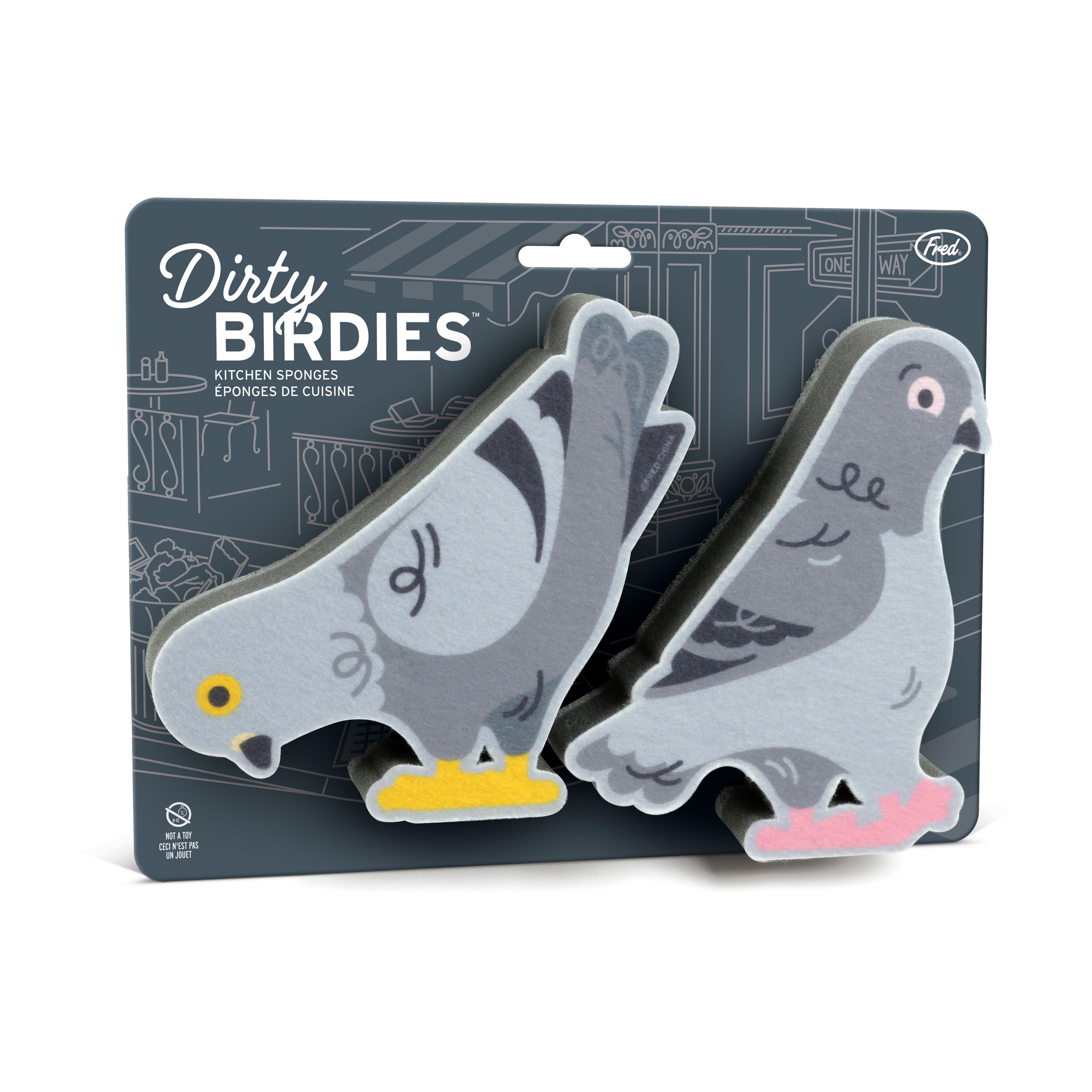 Fred Dirty Birdies Sponges 2 Piece Set Multi-Coloured
