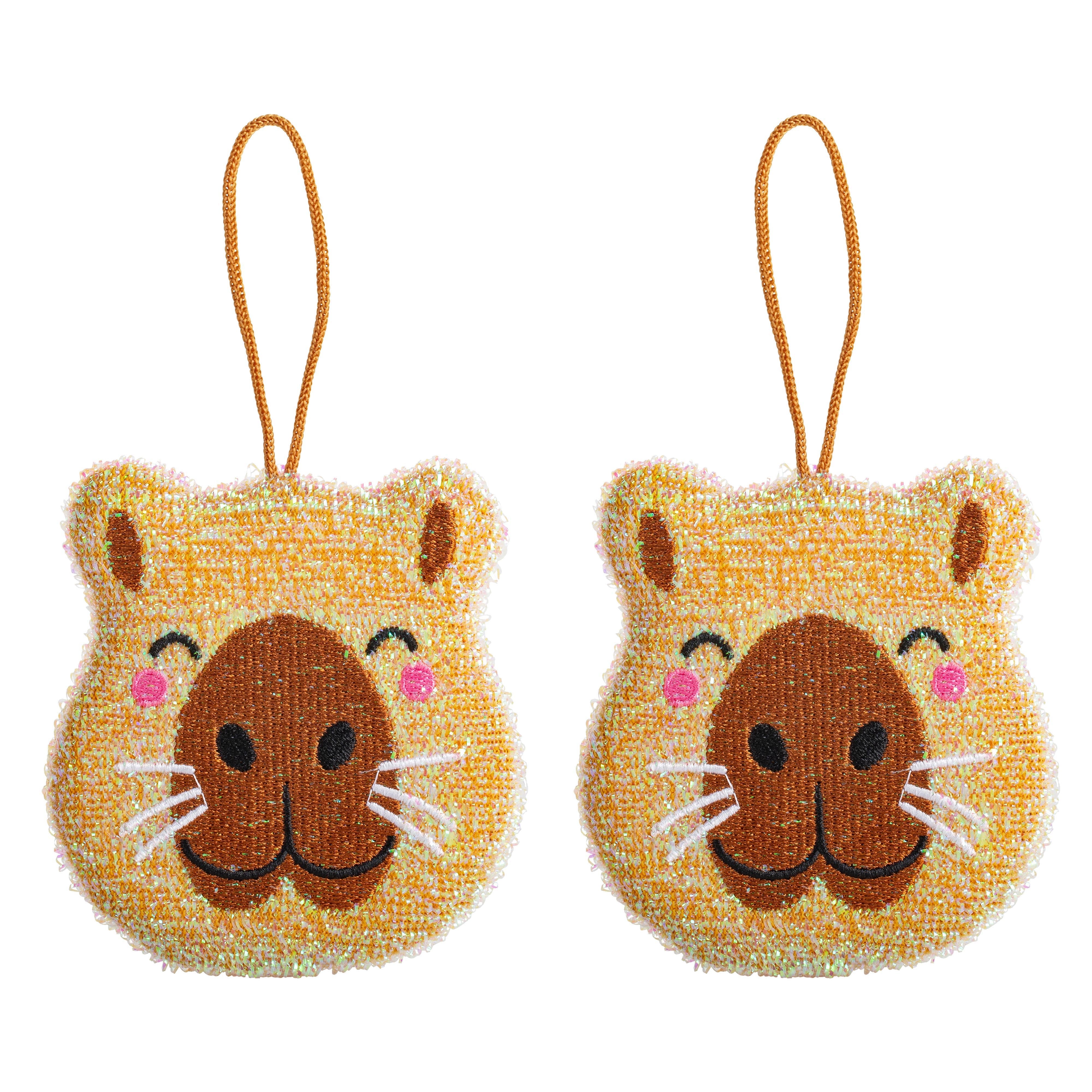 Kikkerland Capybara Scrub Sponge 2 Piece Set Multi-Coloured