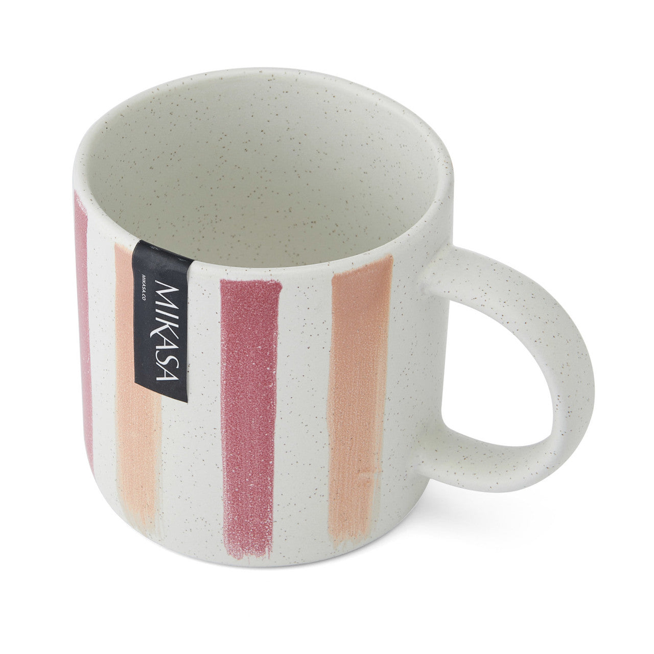 Mikasa Stoneware Mug 380ml (Pink & Red Stripe)