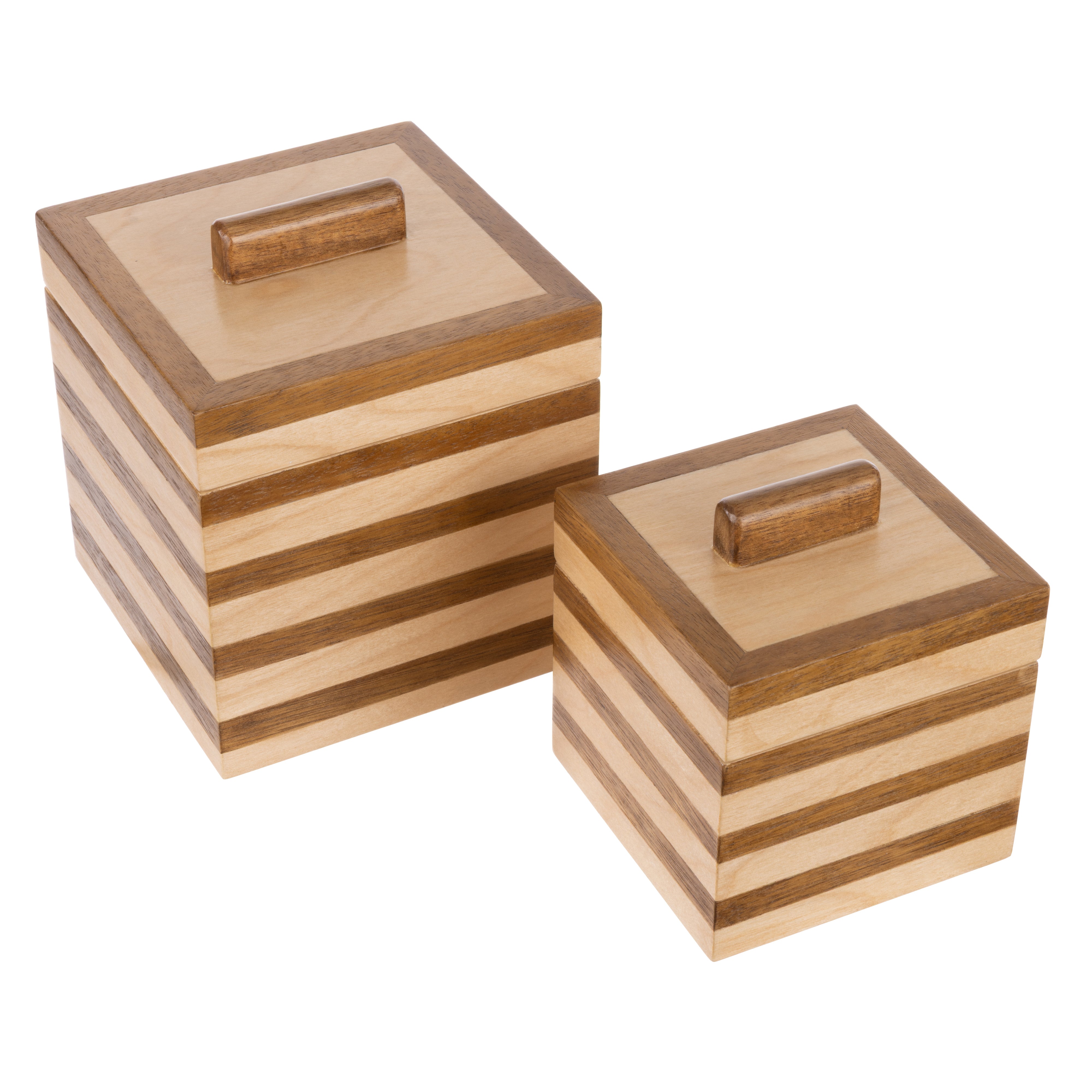 Academy Berg Decorative Box 2 Piece Set Light & Dark Timber