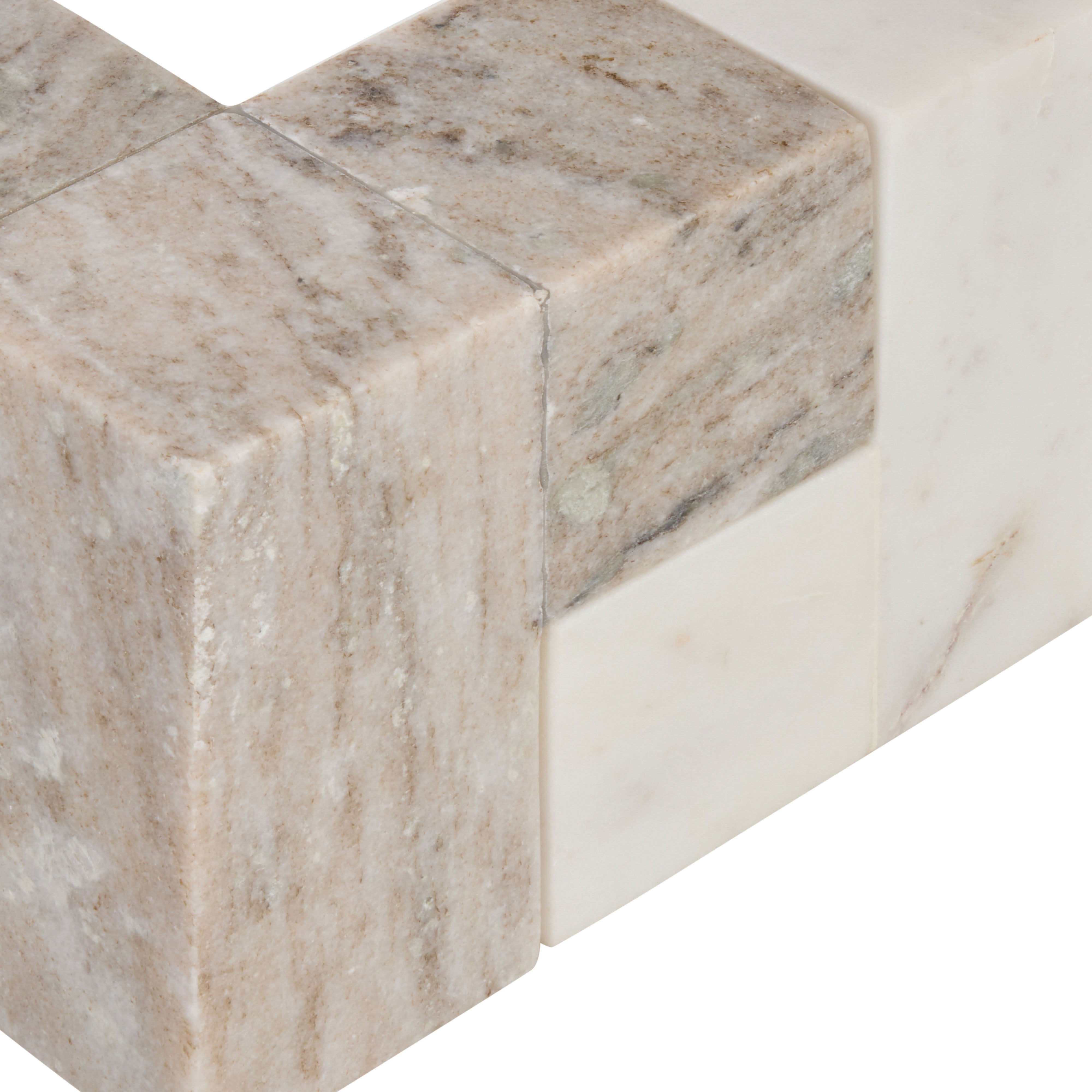 Amalfi Sachi Block Bookends 2 Piece Set White & Beige
