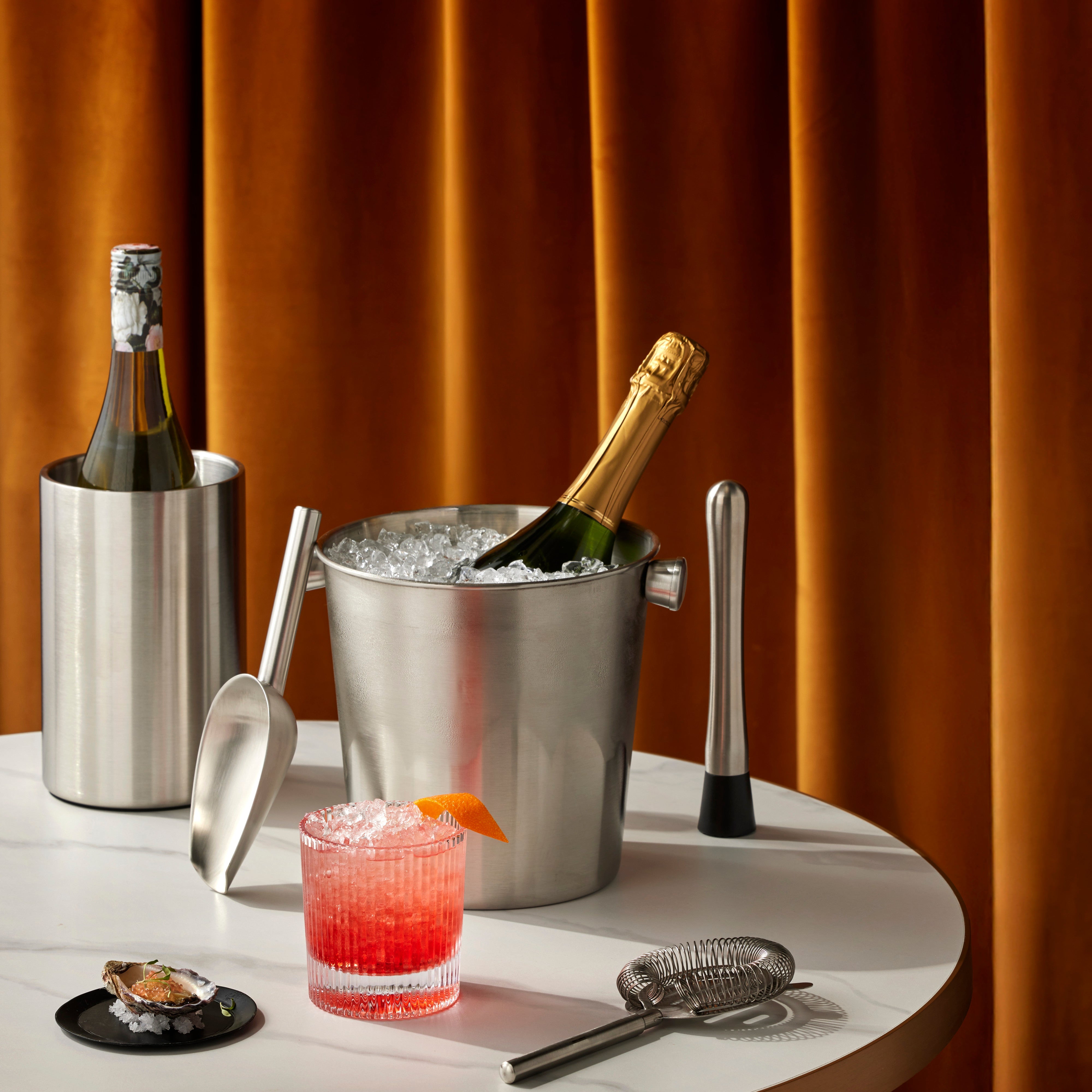 Davis & Waddell Brooklyn Stainless Steel Double Wall Wine Cooler Silver