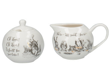 V&A Alice in Wonderland Sugar Bowl & Creamer Set