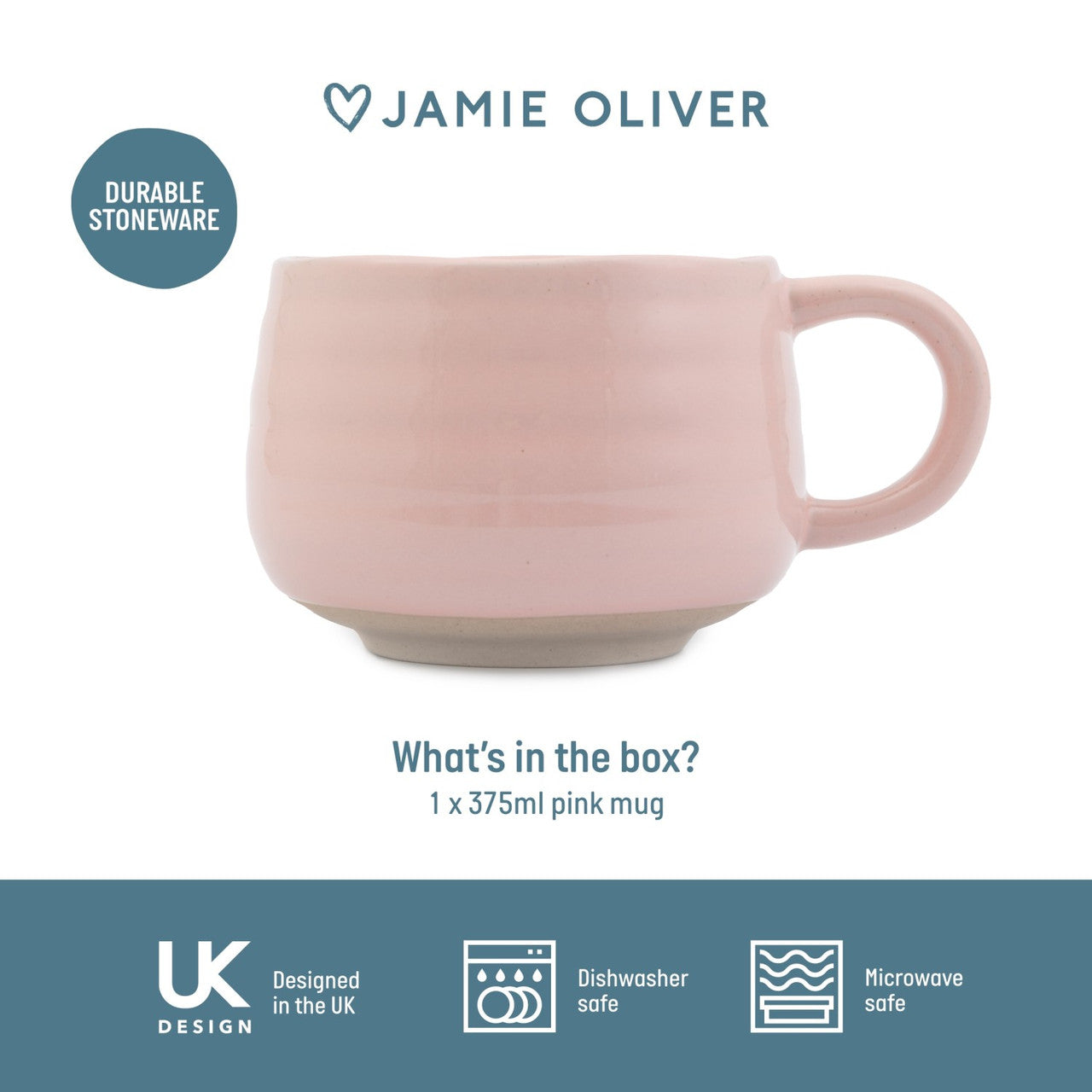 Jamie Oliver Big Love 375ml Cosy Cuppa Mug Pink
