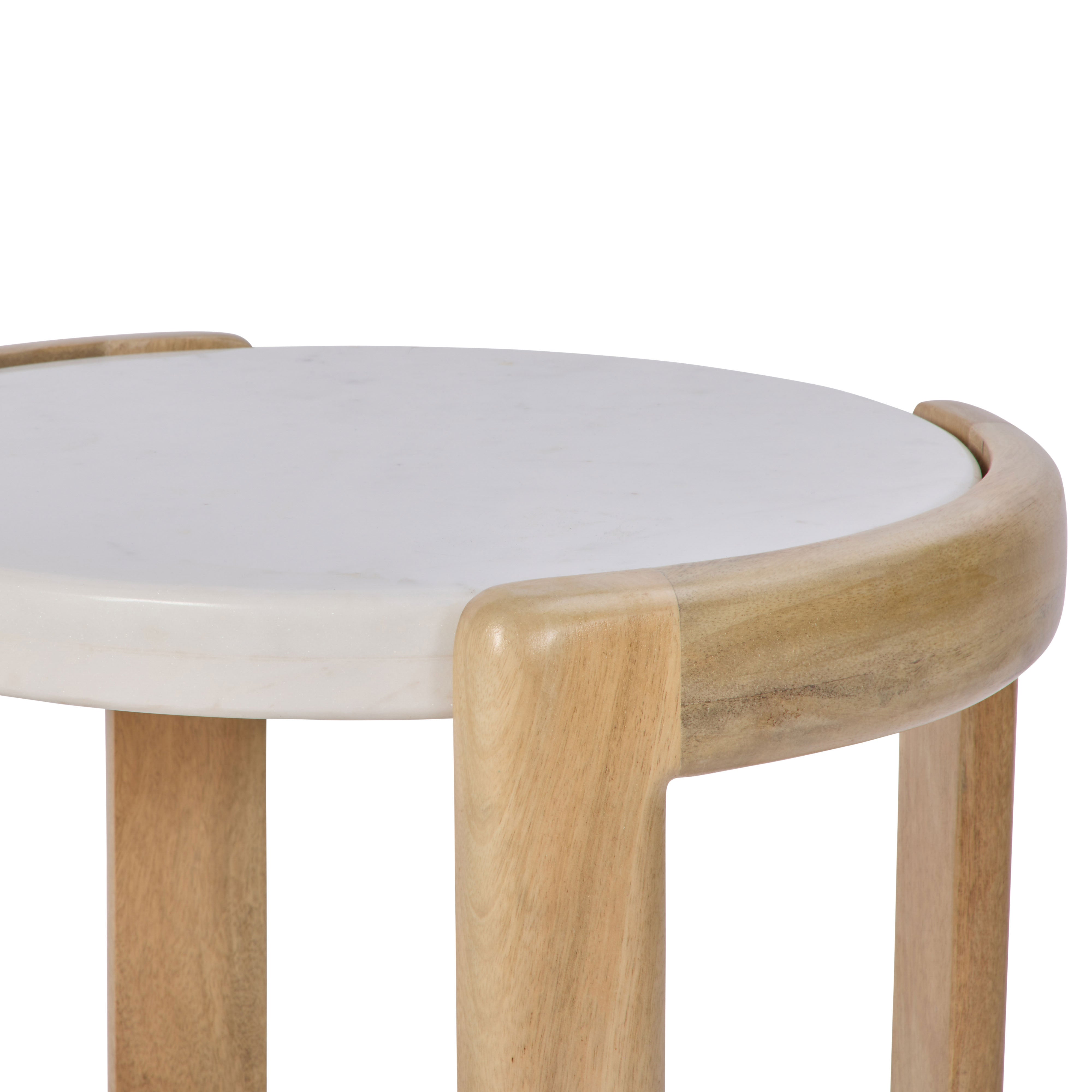 Grand Designs Ashton Side Table White & Natural