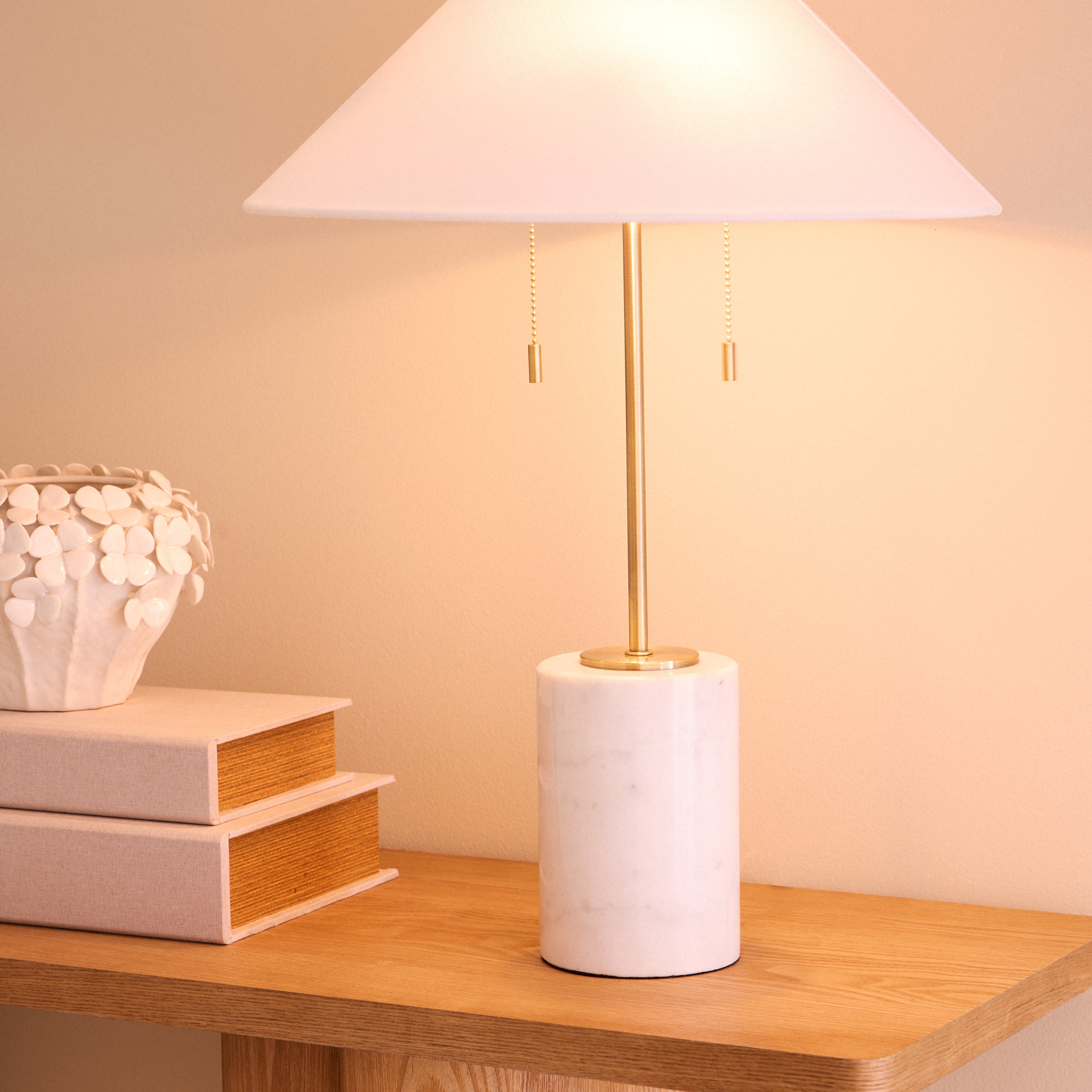 Amalfi Tillie Table Lamp White & Brass