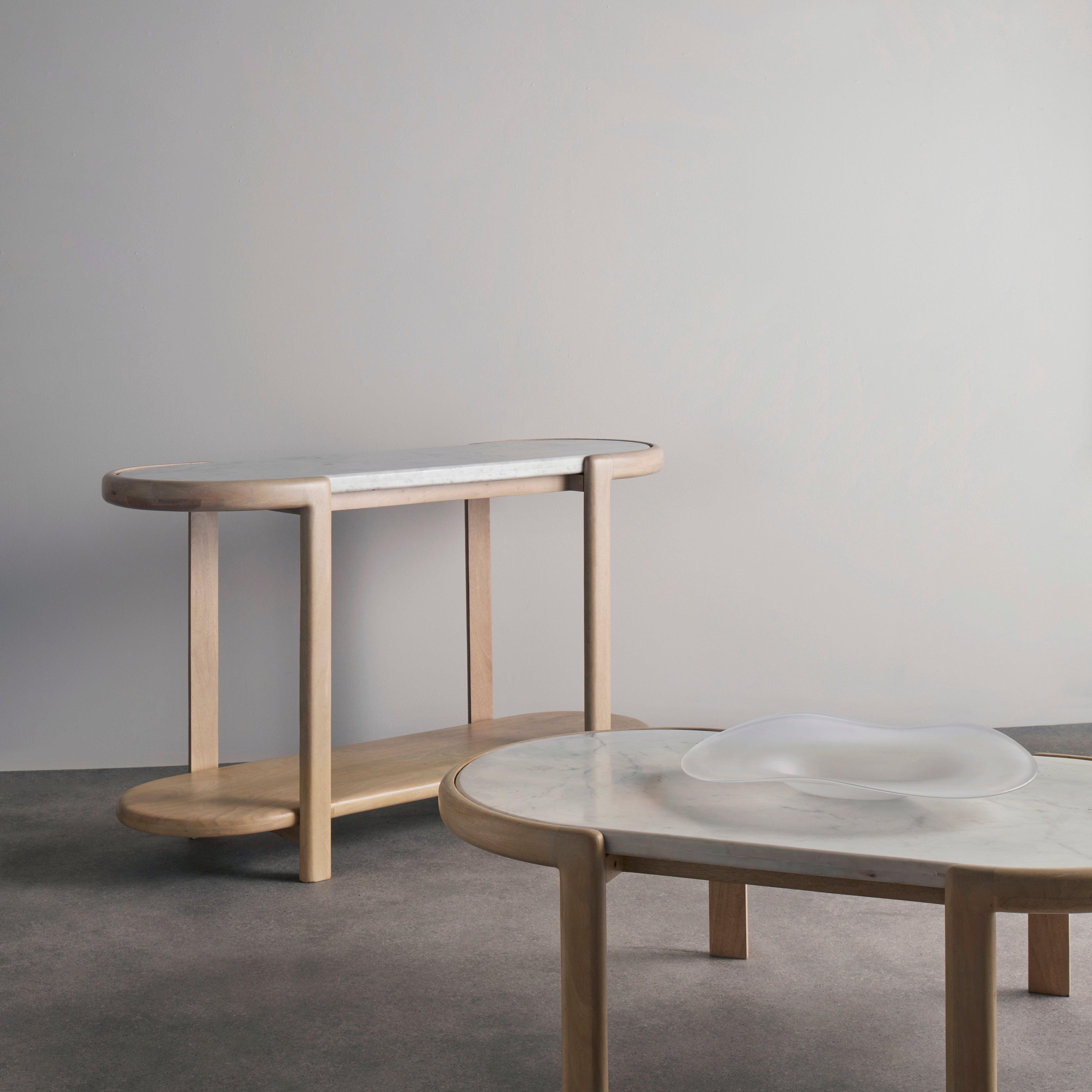 Grand Designs Ashton Console White & Bleached Wood
