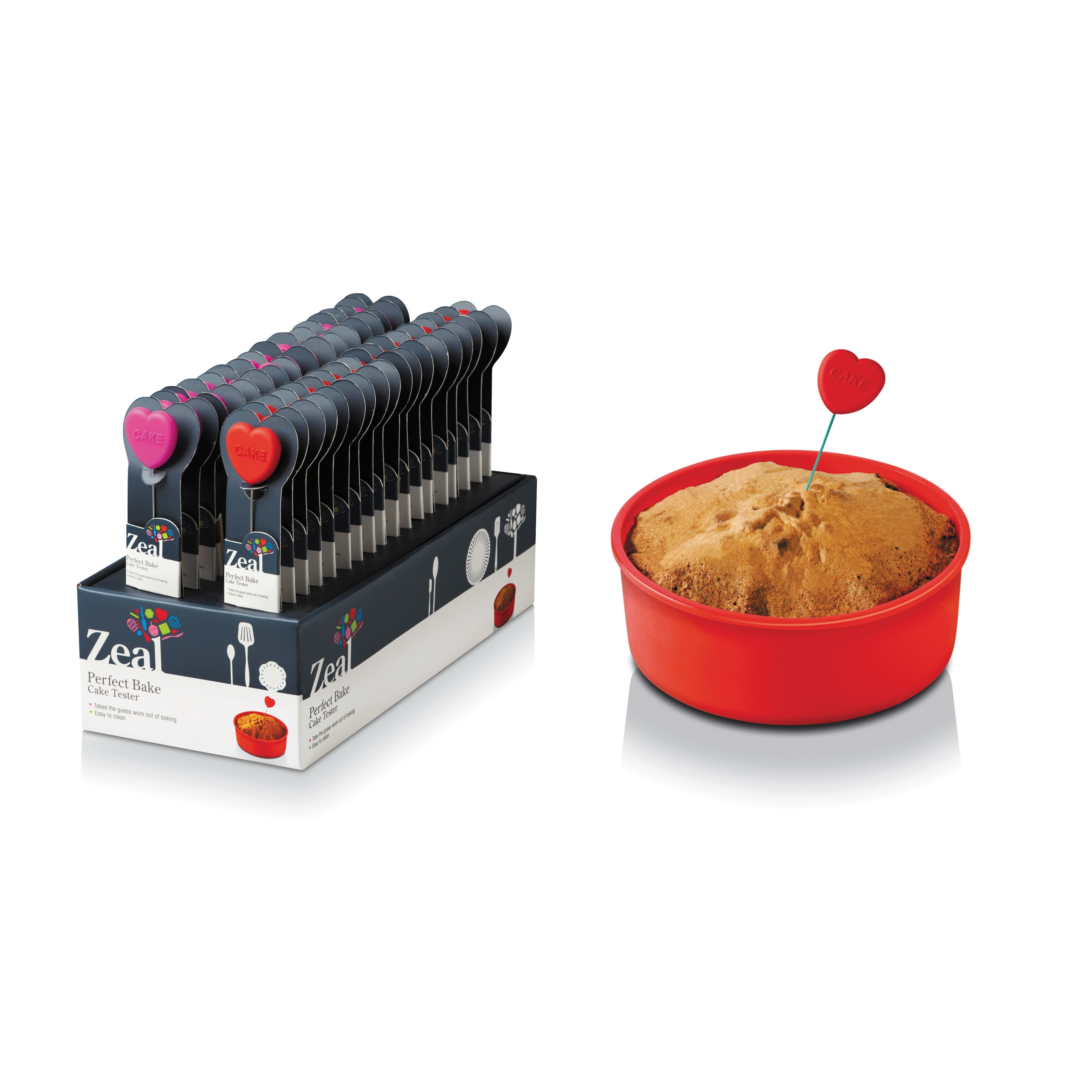 Zeal Stainless Steel Cake Tester with Silicone Heart Handle