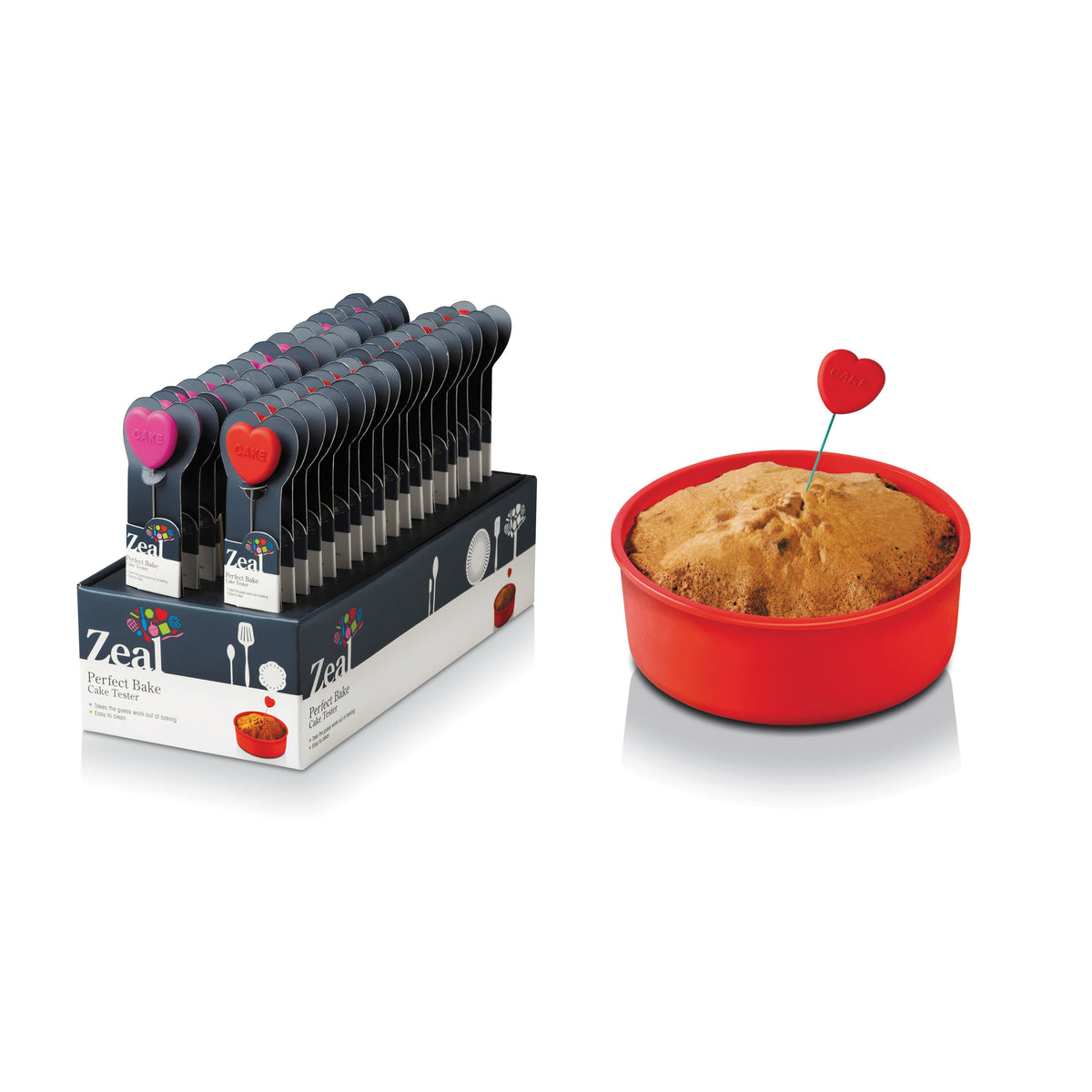 Zeal Stainless Steel Cake Tester with Silicone Heart Handle