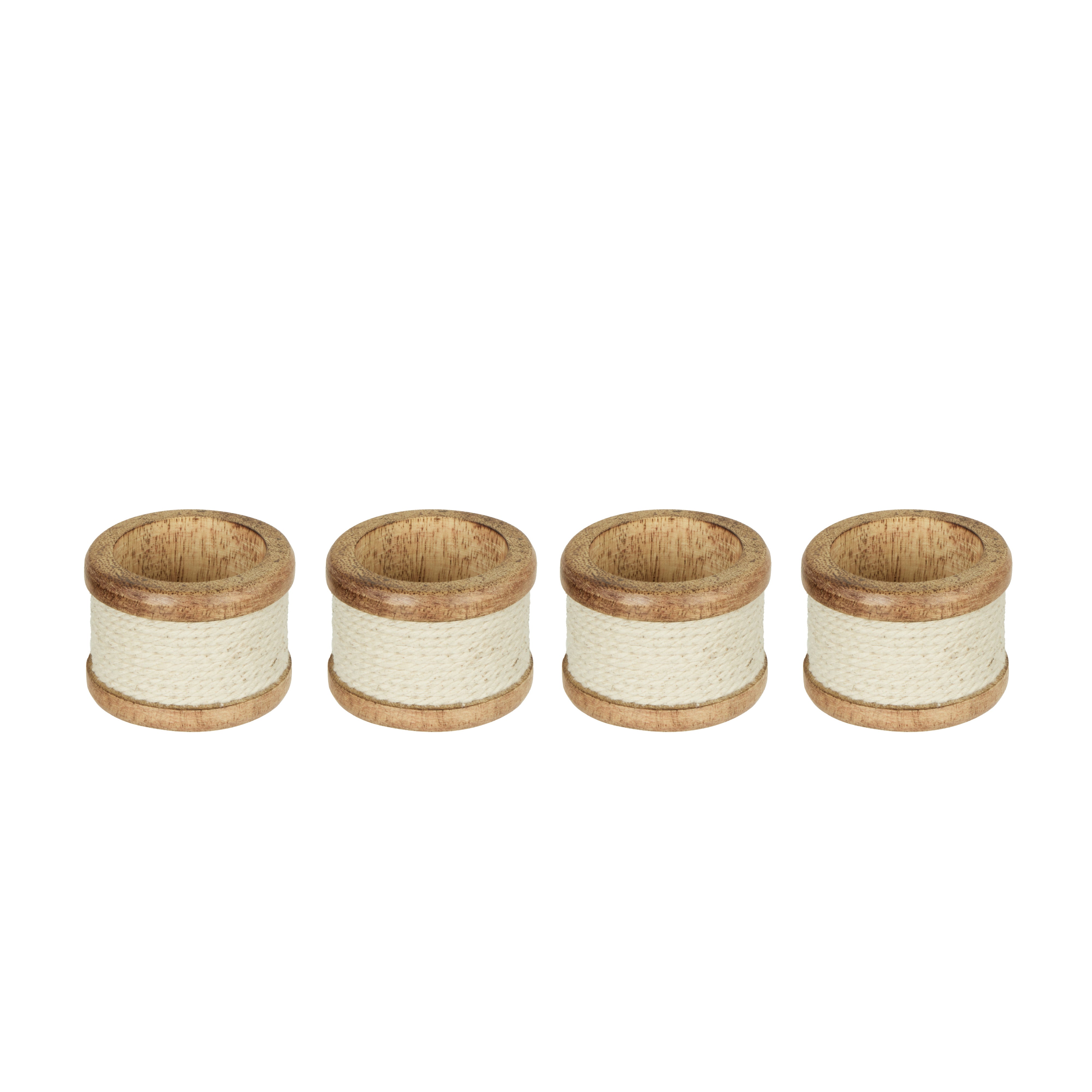 Amalfi Finn Napkin Rings 4 Piece Set Natural & Brown