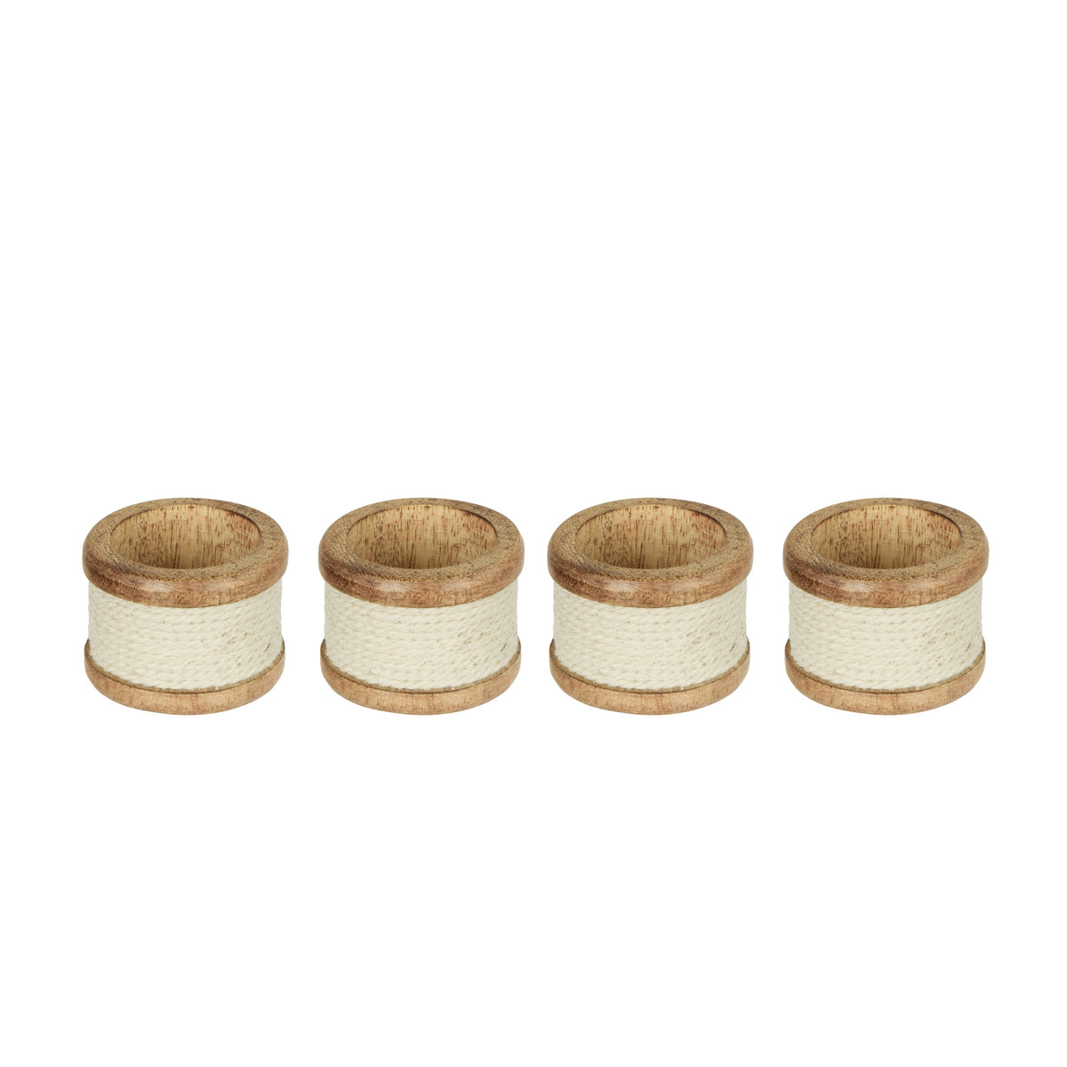 Amalfi Finn Napkin Rings 4 Piece Set Natural & Brown