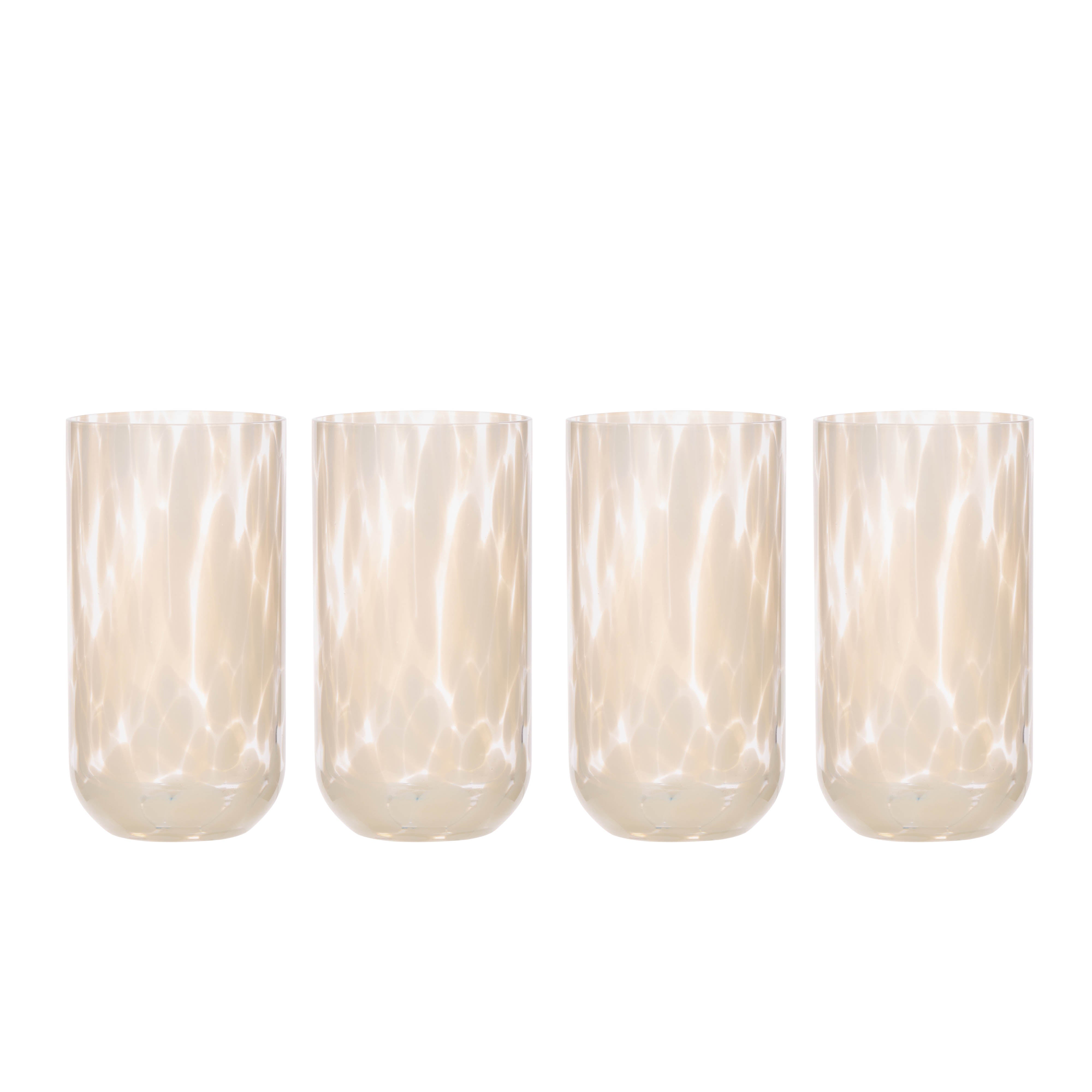 Davis & Waddell Calani Tumbler 4 Piece Set 7.5x7.5x14cm Ecru