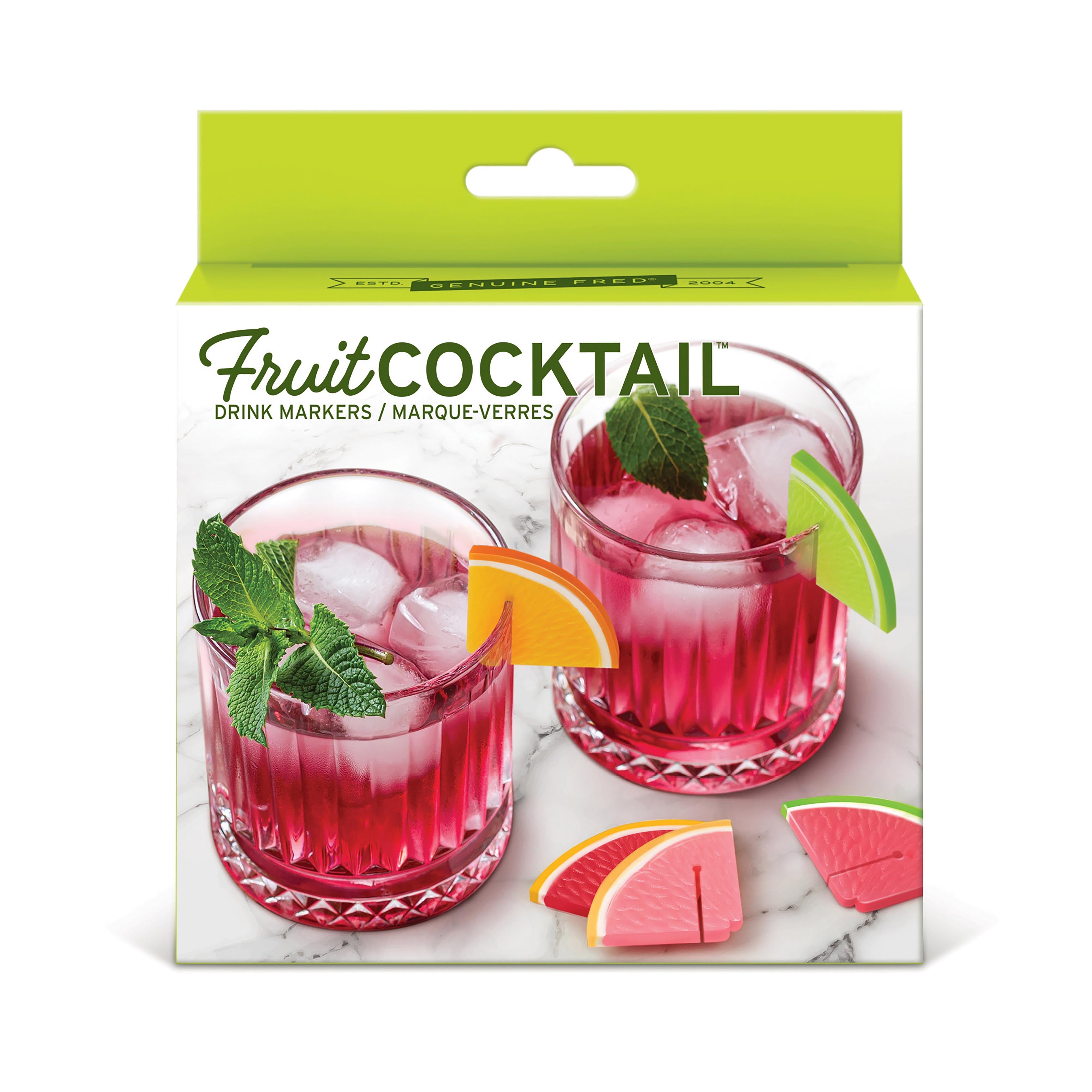 Fred Fruit Cocktail Drink Markers 6 Piece Set Multi-Coloured
